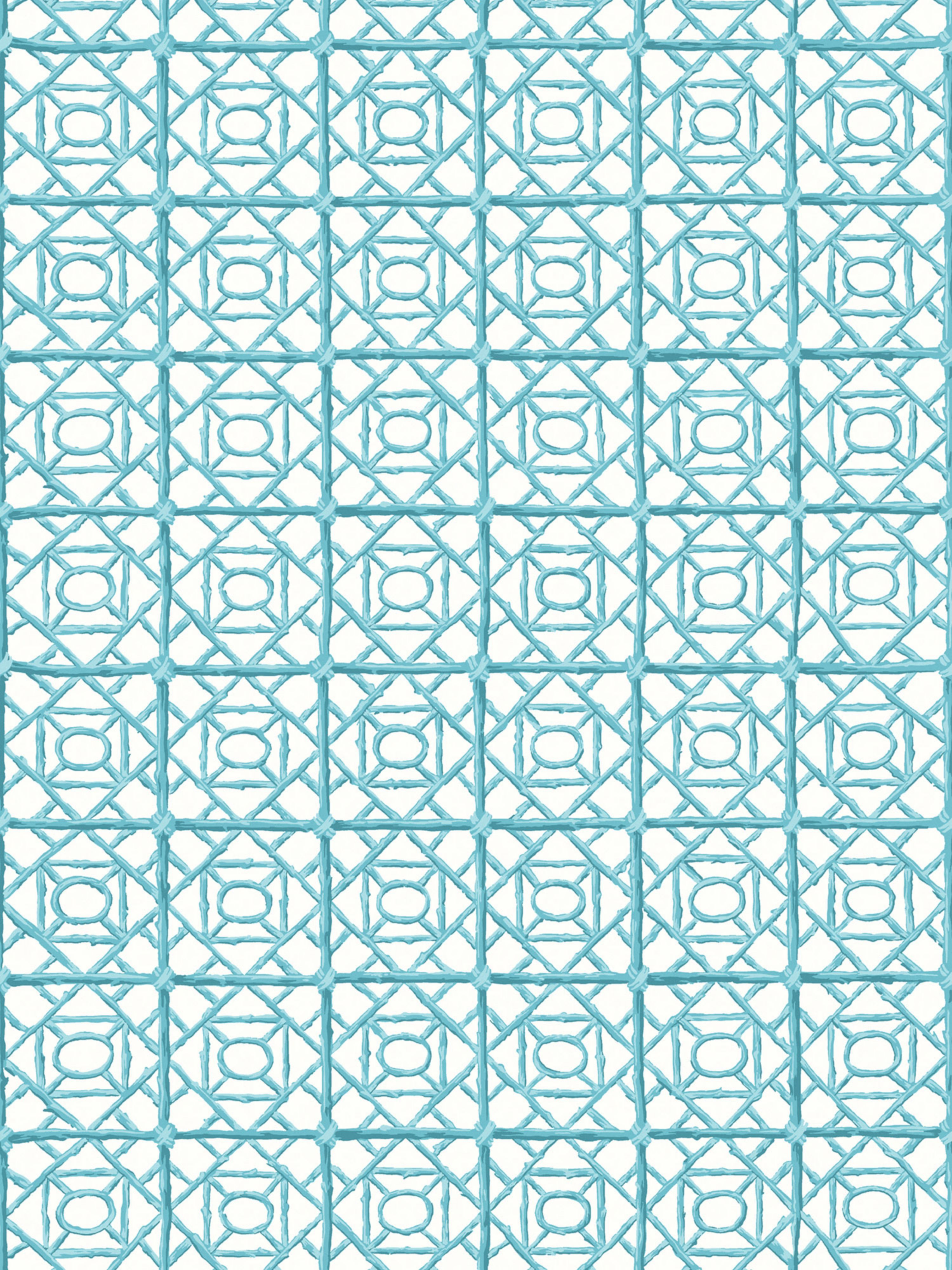 Ormond Fret wallpaper in aquamarine color - pattern number SC WP88613D0008 - by Scalamandre in the collection