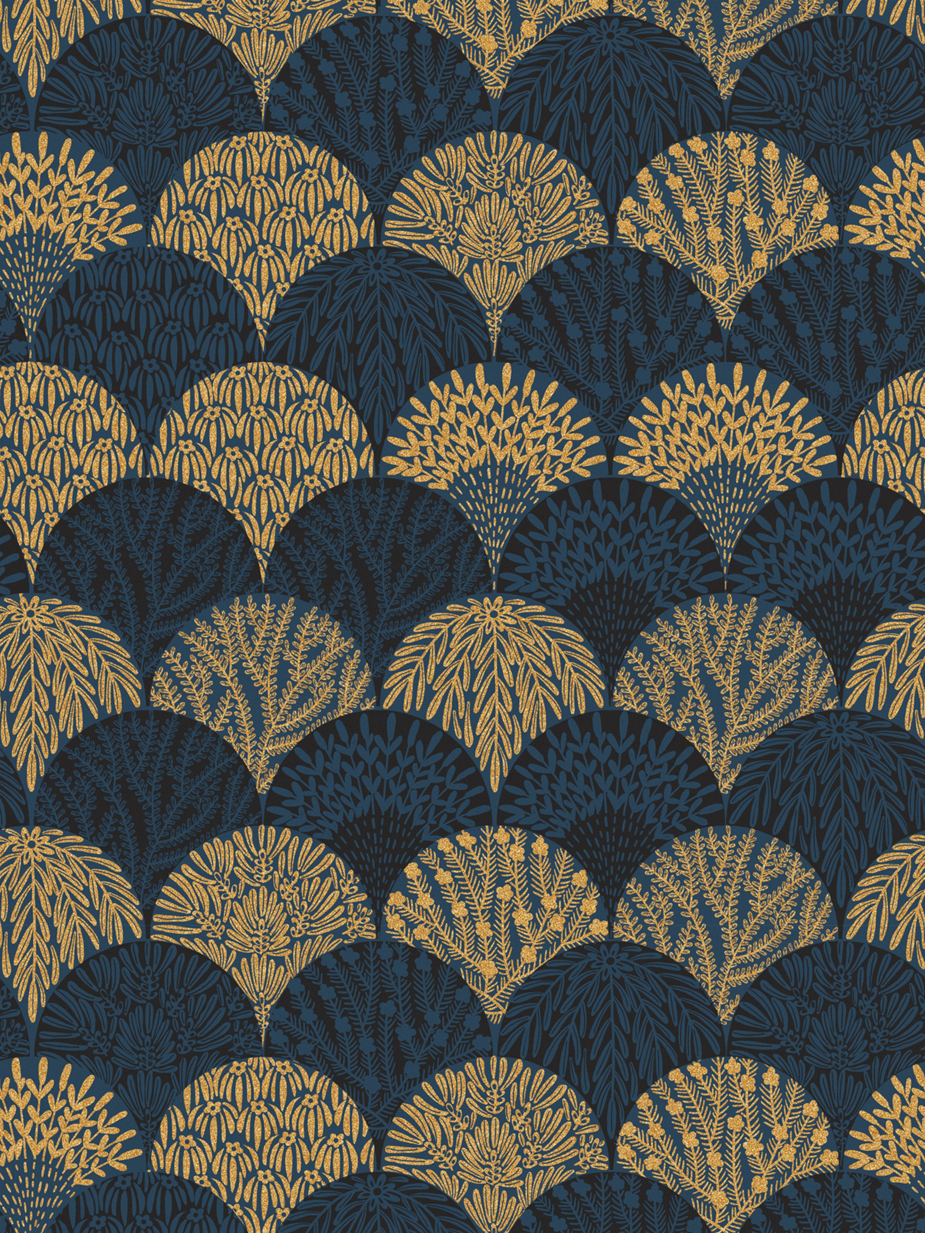 Herb Garden wallpaper in midnight color - pattern number SC WP88618D0007 - by Scalamandre in the collection