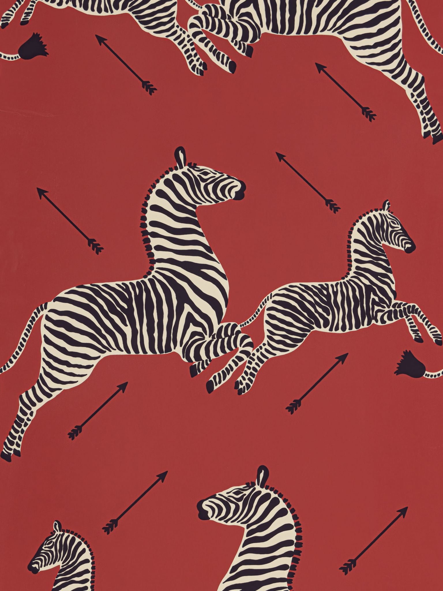 Zebras fabric in masai red color - pattern number SC 0001WP81388M - by Scalamandre in the collection