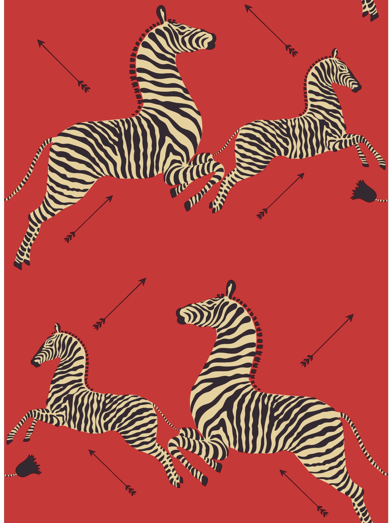 Zebras fabric in removable masai red color - pattern number SC 0001WP81388PS - by Scalamandre in the collection