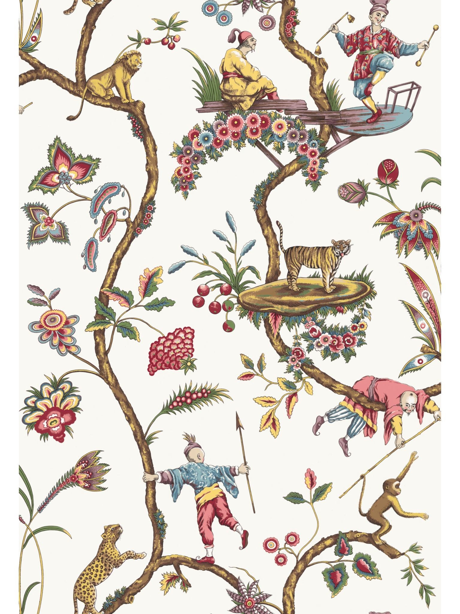 Chinoise Exotique fabric in removable white color - pattern number SC 0001WP81547PS - by Scalamandre in the collection