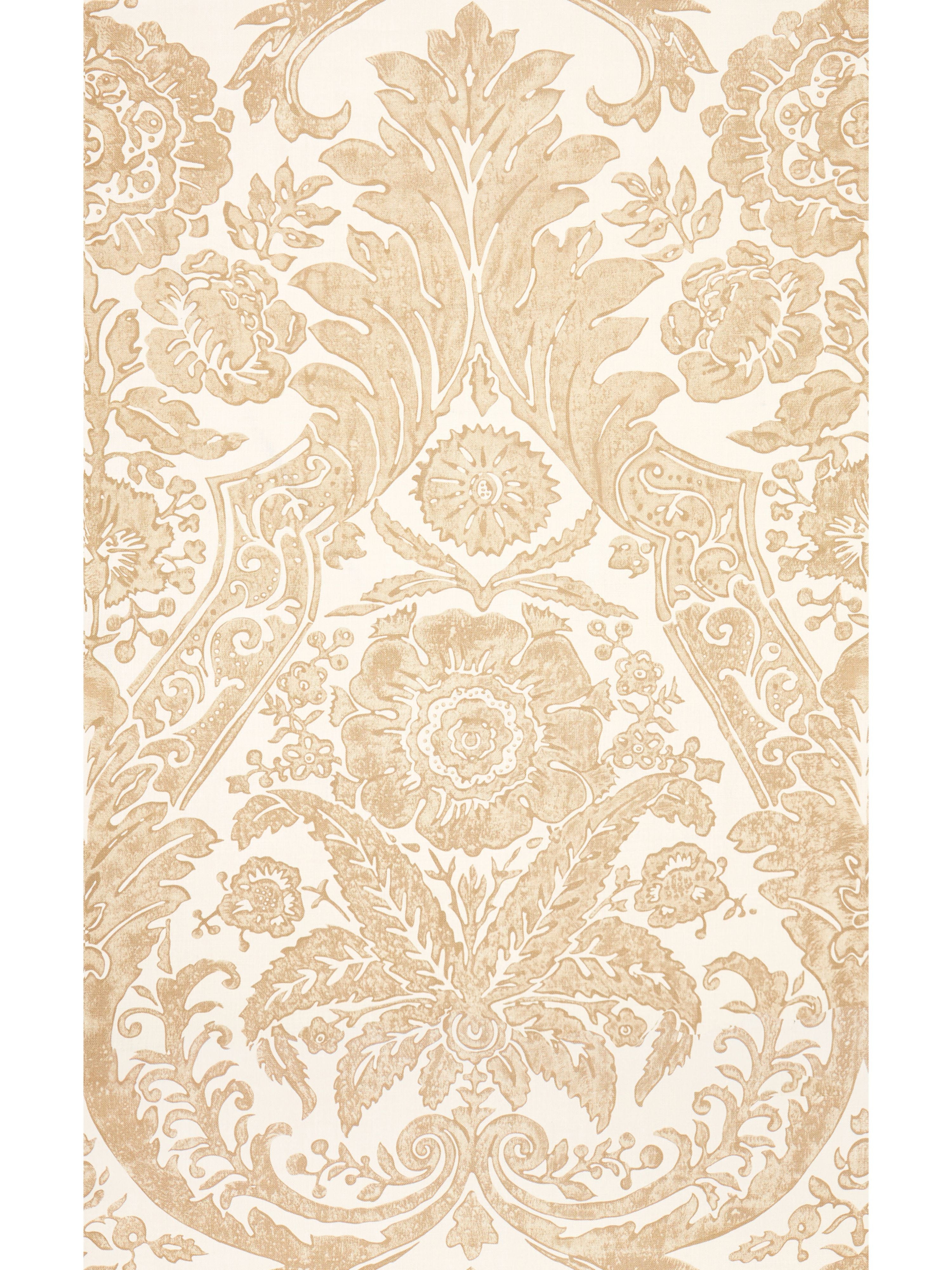 Luciana Damask Print wallpaper in sand color - pattern number SC 0001WP88354 - by Scalamandre in the collection