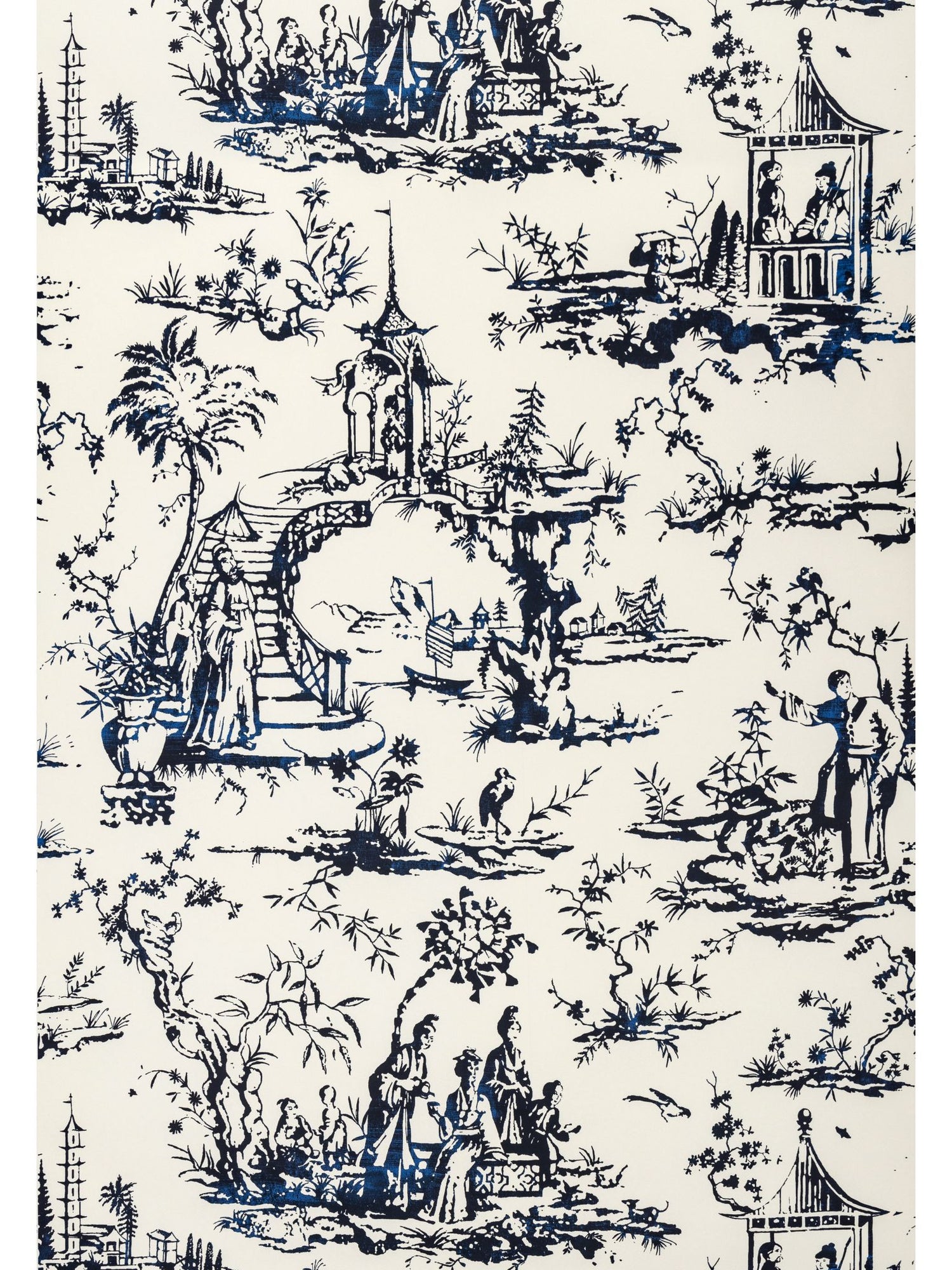Summer Palace fabric in porcelain color - pattern number SC 0001WP88357 - by Scalamandre in the  collection