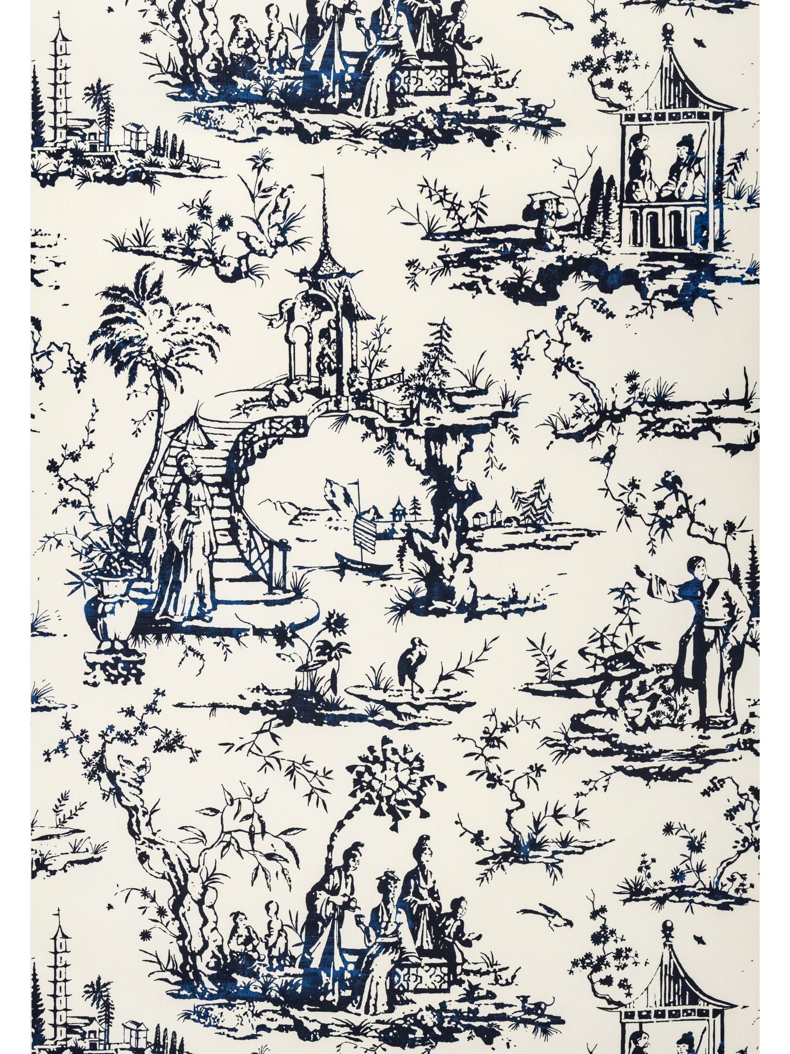Summer Palace fabric in porcelain color - pattern number SC 0001WP88357 - by Scalamandre in the  collection