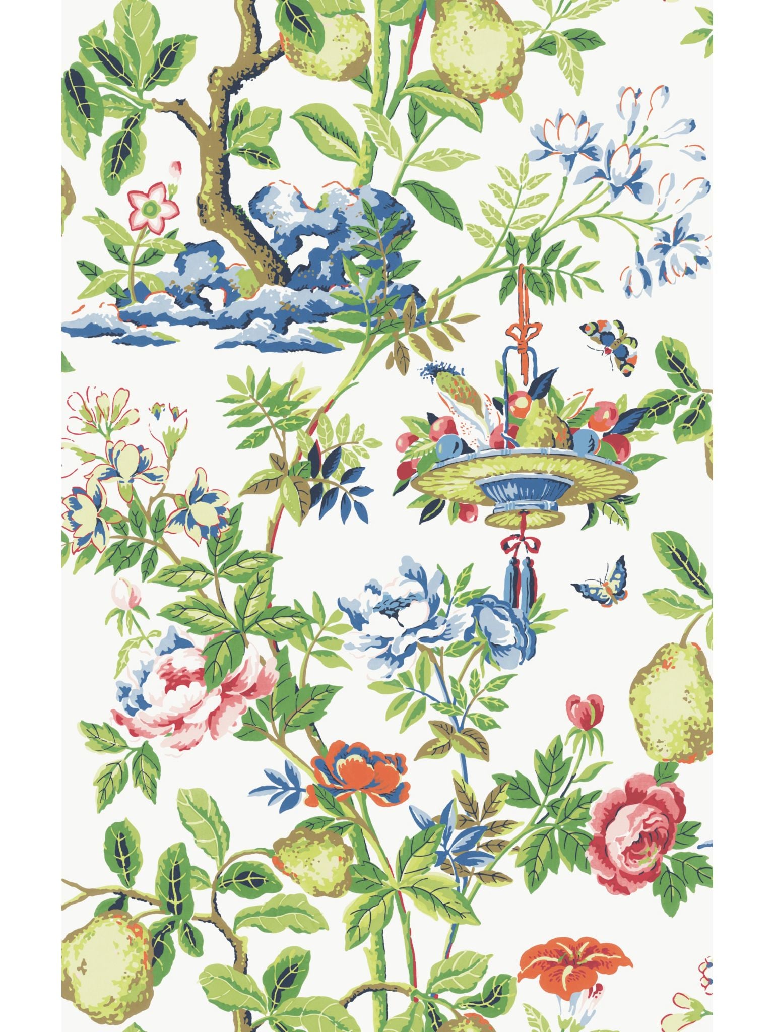 Shantung Garden fabric in removable bloom color - pattern number SC 0001WP88377PS - by Scalamandre in the collection
