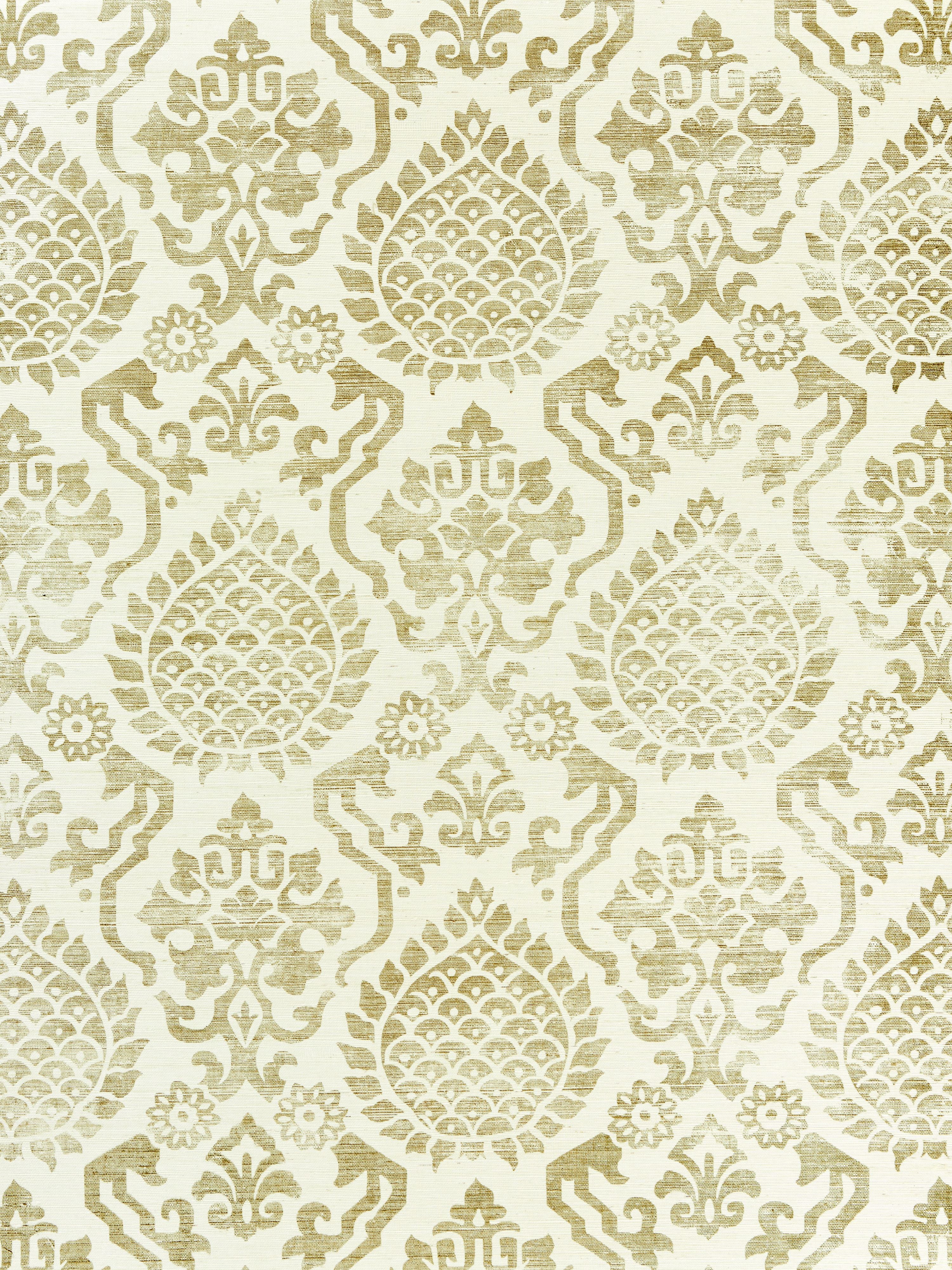 Surat Sisal wallpaper in burnished gold on cream color - pattern number SC 0001WP88378 - by Scalamandre in the collection
