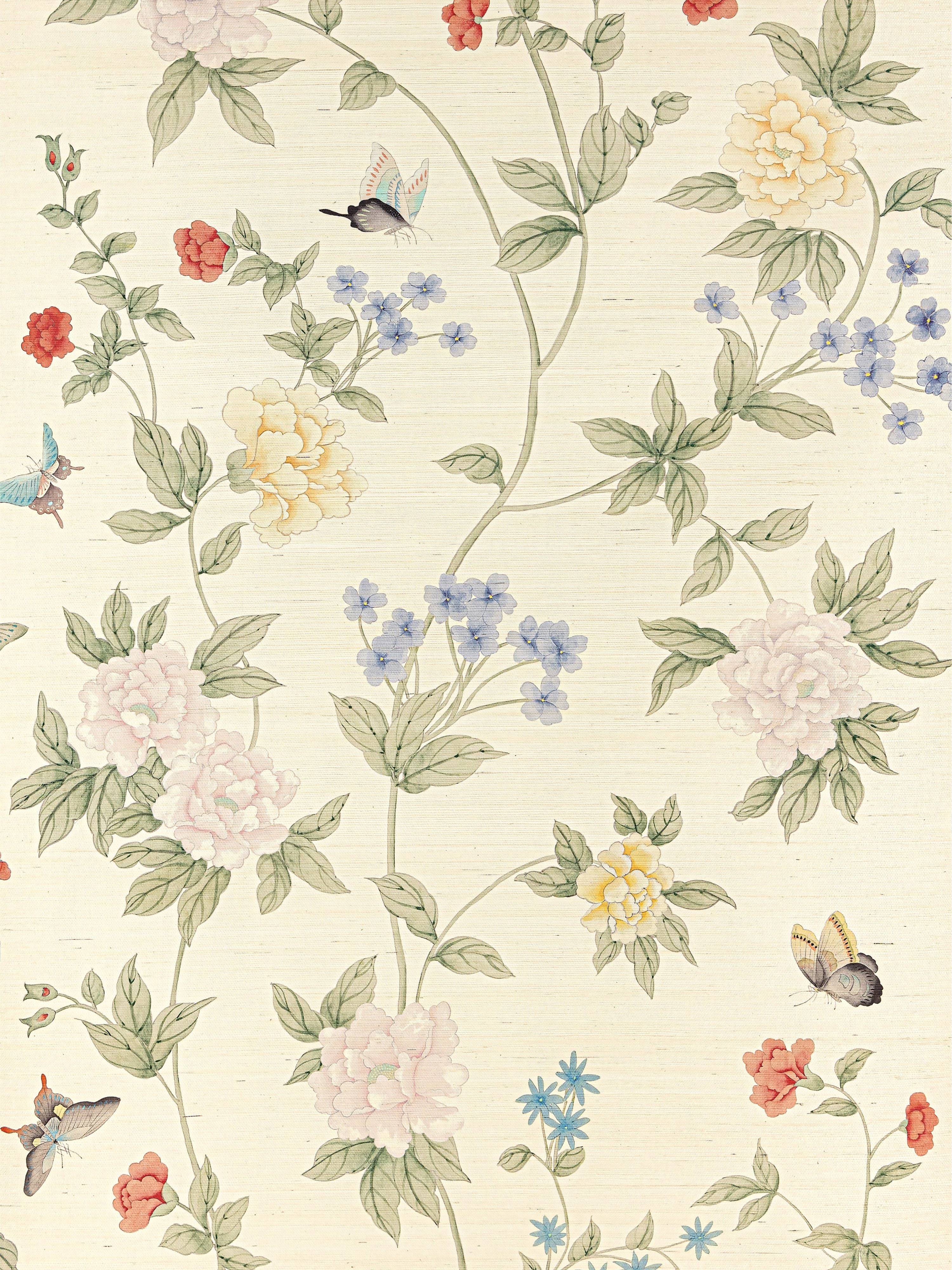 Luoyang Garden Sisal wallpaper in document color - pattern number SC 0001WP88382 - by Scalamandre in the collection