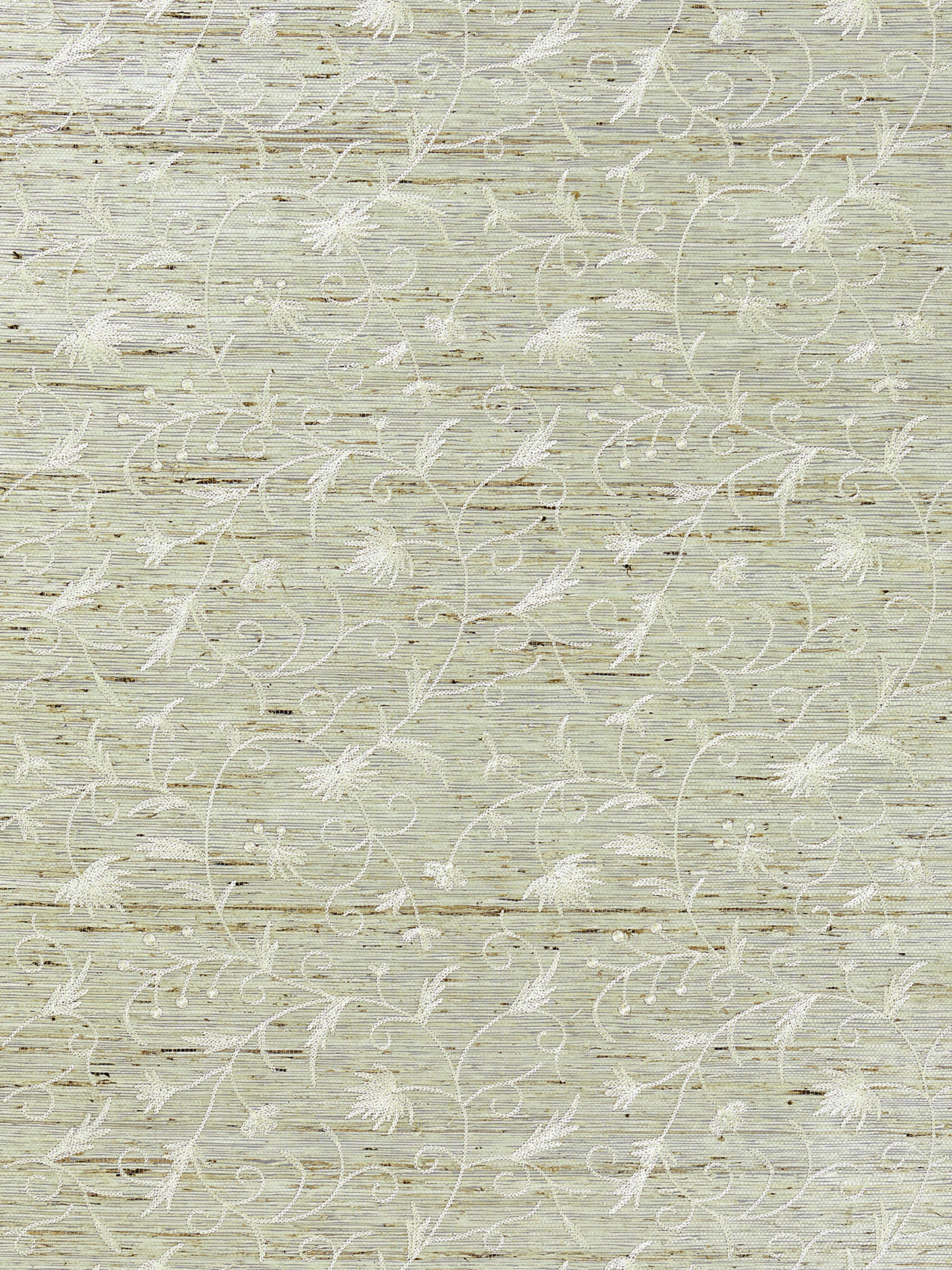 Olivia Embroidered Grasscloth wallpaper in winter wheat color - pattern number SC 0001WP88384 - by Scalamandre in the collection