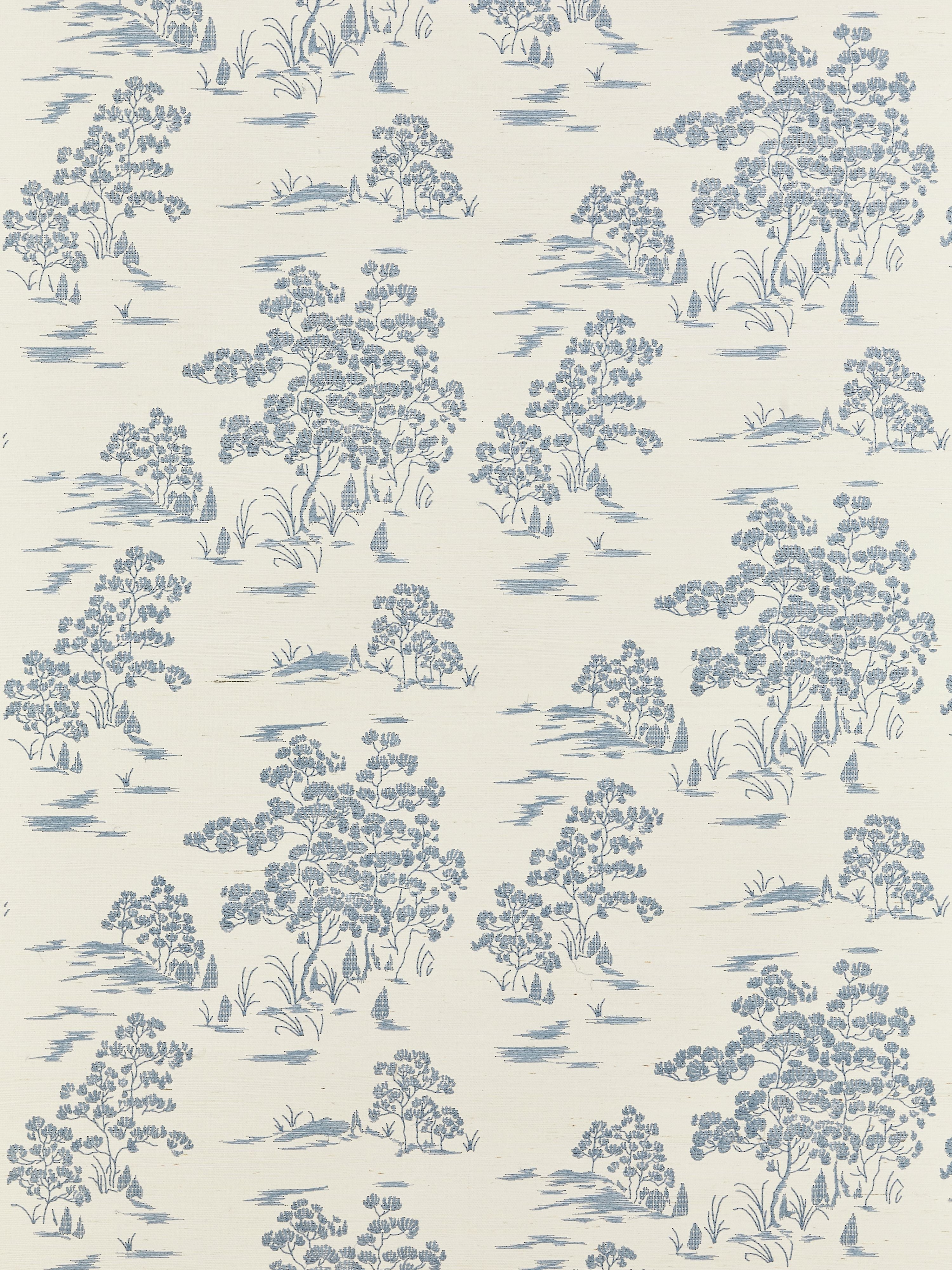 Katsura Embroidered Toile wallpaper in sky color - pattern number SC 0001WP88445 - by Scalamandre in the collection