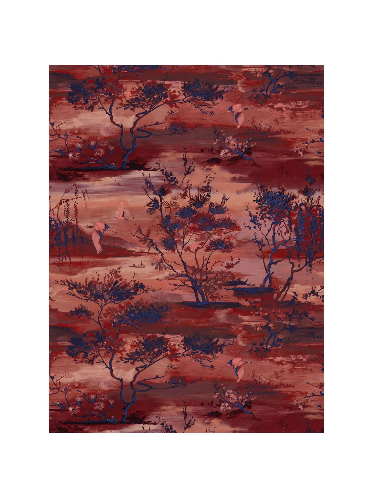 Sagimai fabric in brick color - pattern number SC 0001WP88451 - by Scalamandre in the collection
