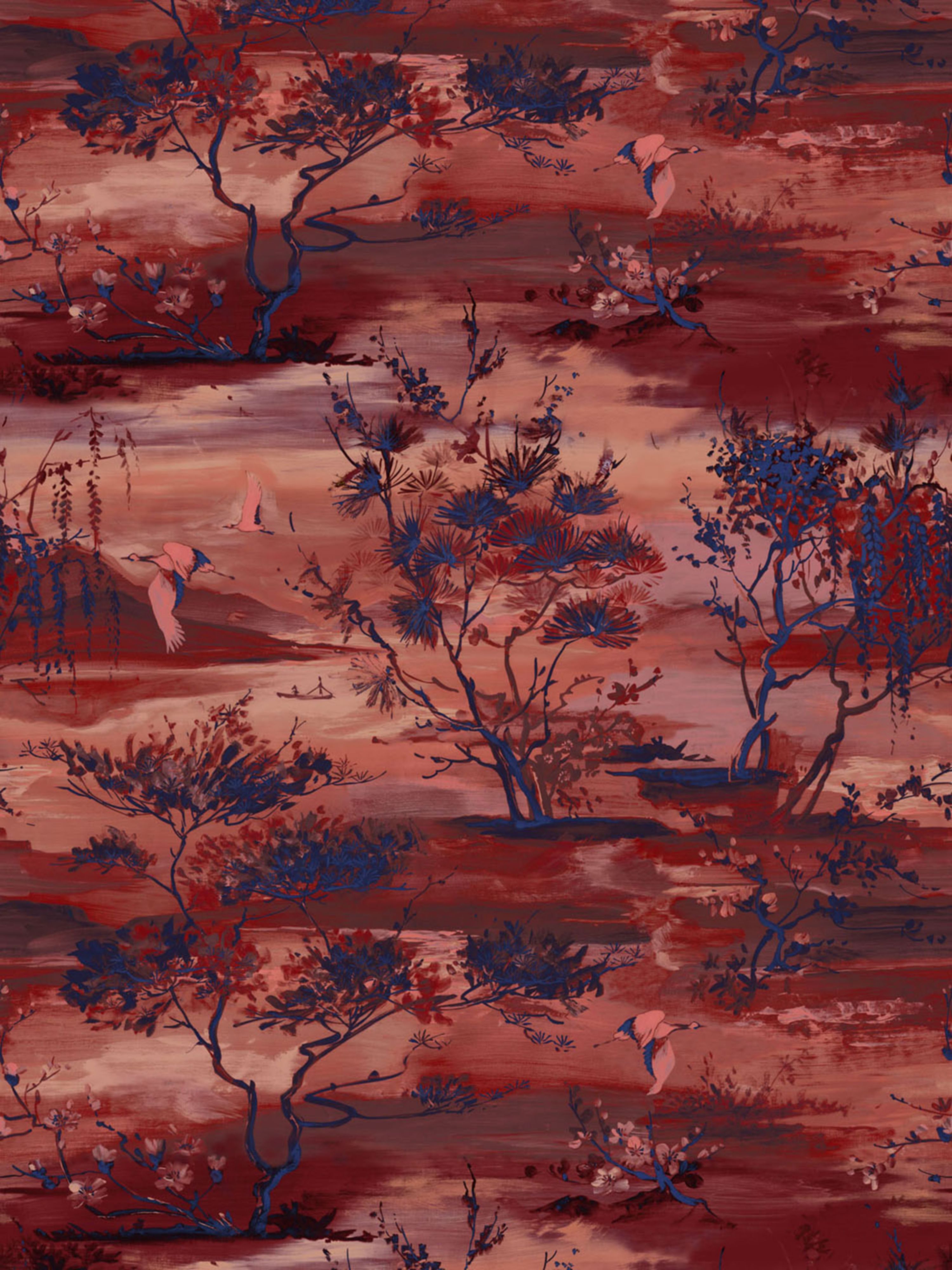 Sagimai wallpaper in brick color - pattern number SC 0001WP88451 - by Scalamandre in the collection