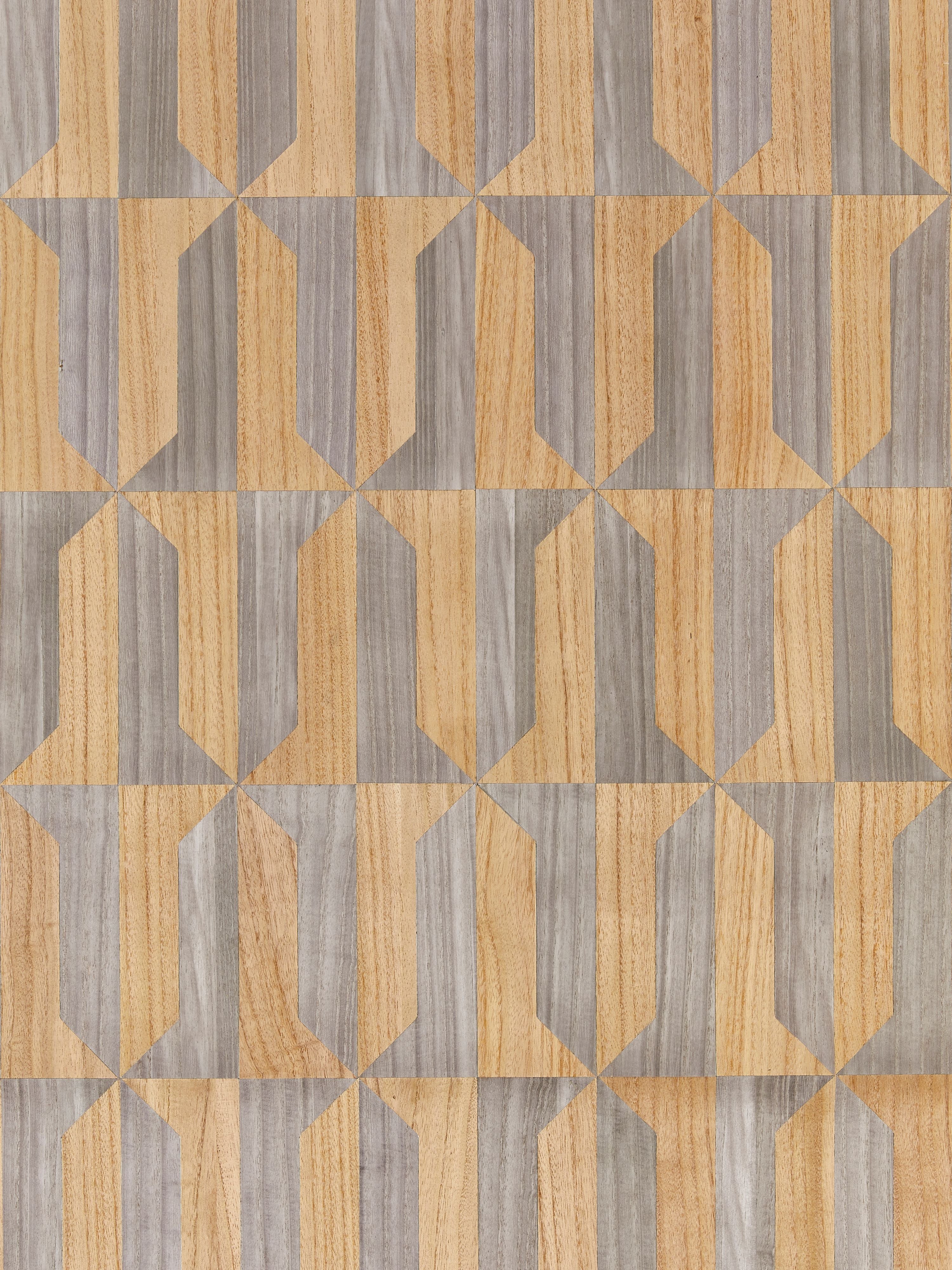 Mezzo Wood wallpaper in natural and nickel color - pattern number SC 0001WP88462 - by Scalamandre in the collection
