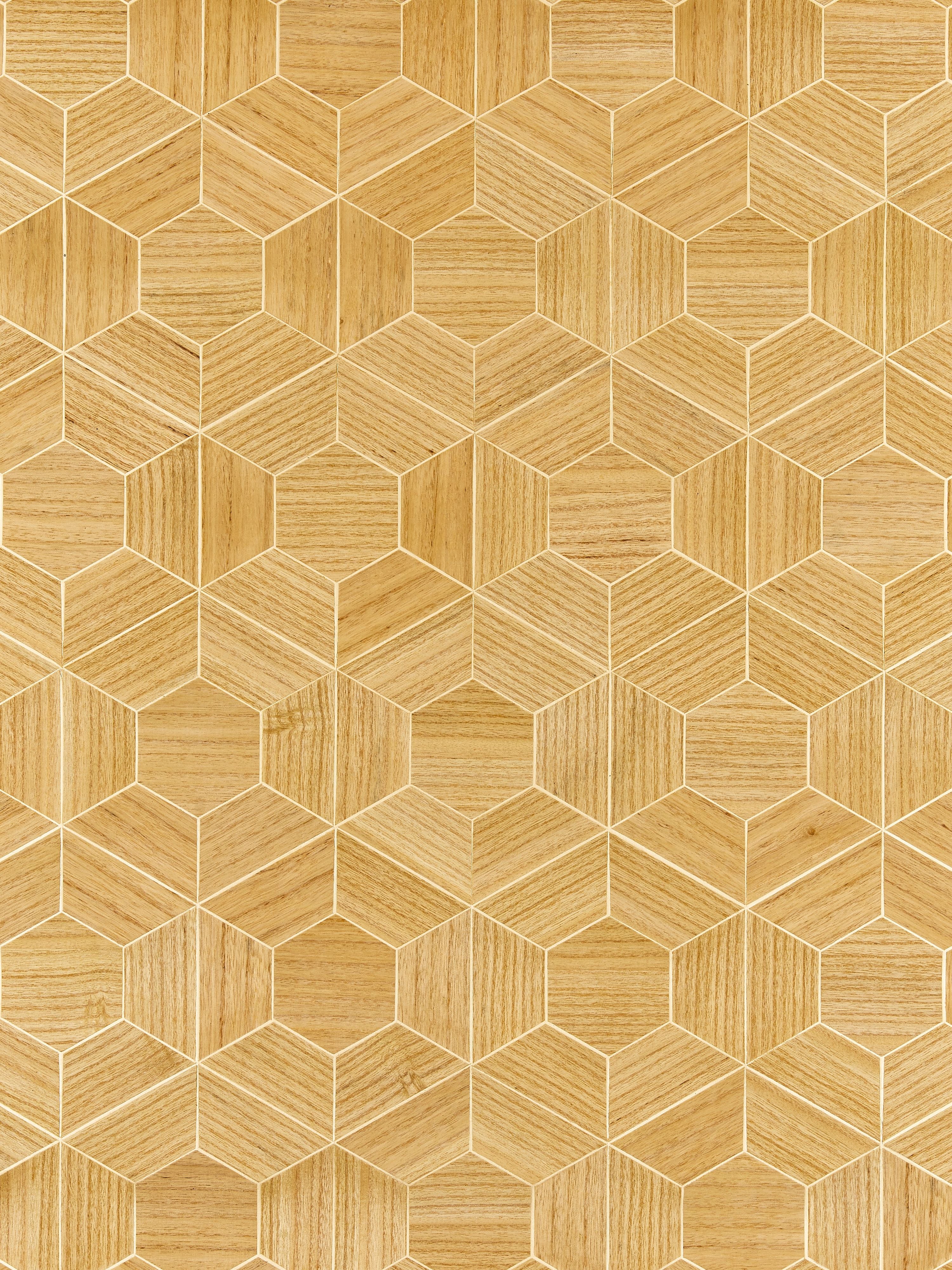 Hive Wood wallpaper in cashew color - pattern number SC 0001WP88467 - by Scalamandre in the collection