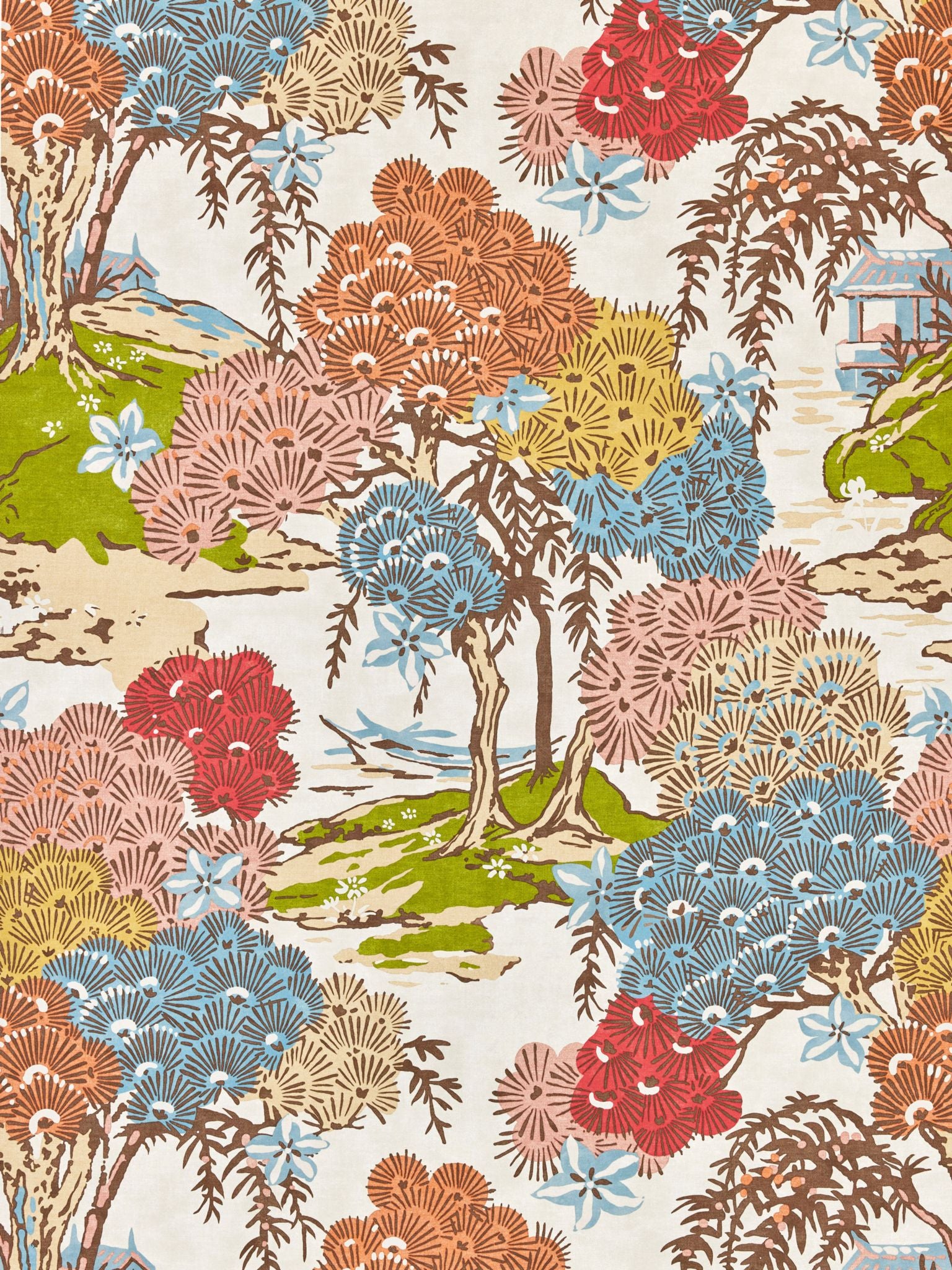Sea Of Trees fabric in sunrise color - pattern number SC 0001WP88553 - by Scalamandre in the  collection