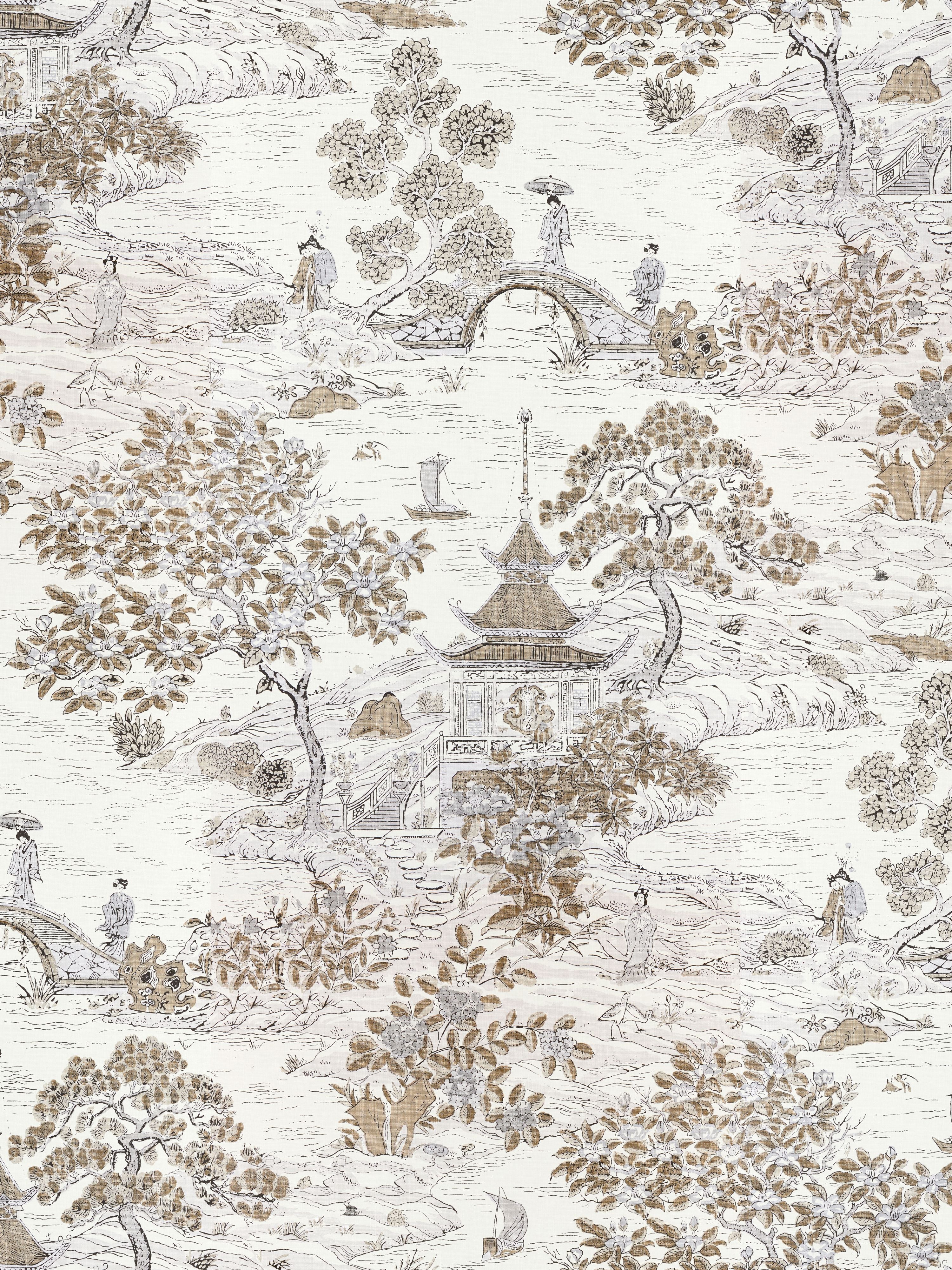 Satomi wallpaper in pewter color - pattern number SC 0001WP88554 - by Scalamandre in the collection