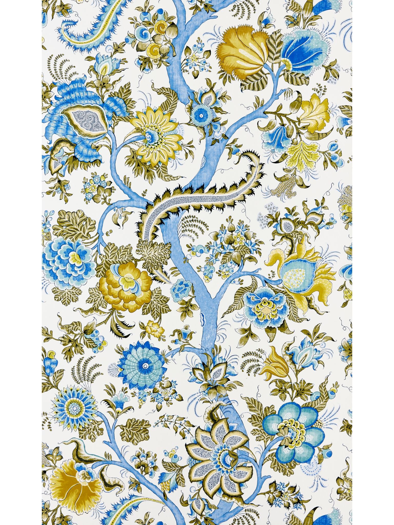 Metropolitan Palampore fabric in sky and sunlight color - pattern number SC 0001WP88561 - by Scalamandre in the collection