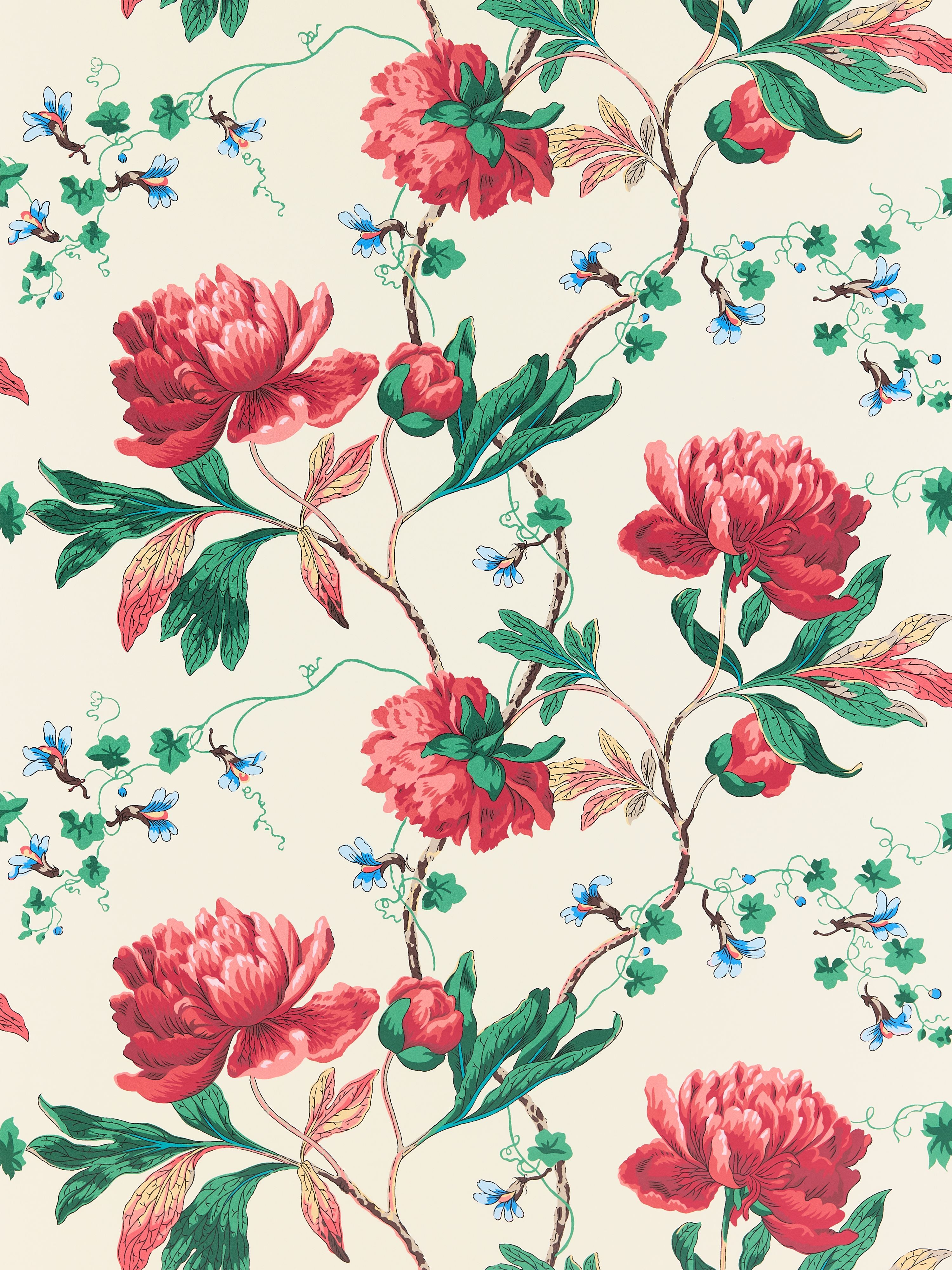 Isadora wallpaper in red multi color - pattern number SC 0001WP88562 - by Scalamandre in the collection
