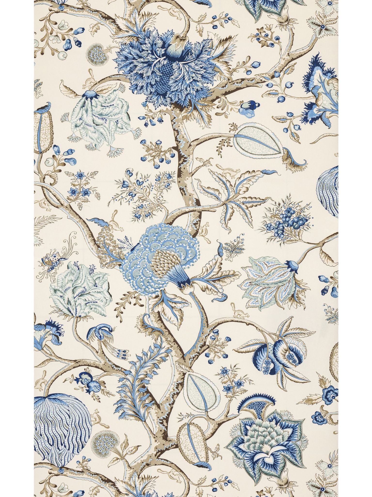 Pondicherry fabric in delft color - pattern number SC 0001WP88585 - by Scalamandre in the collection