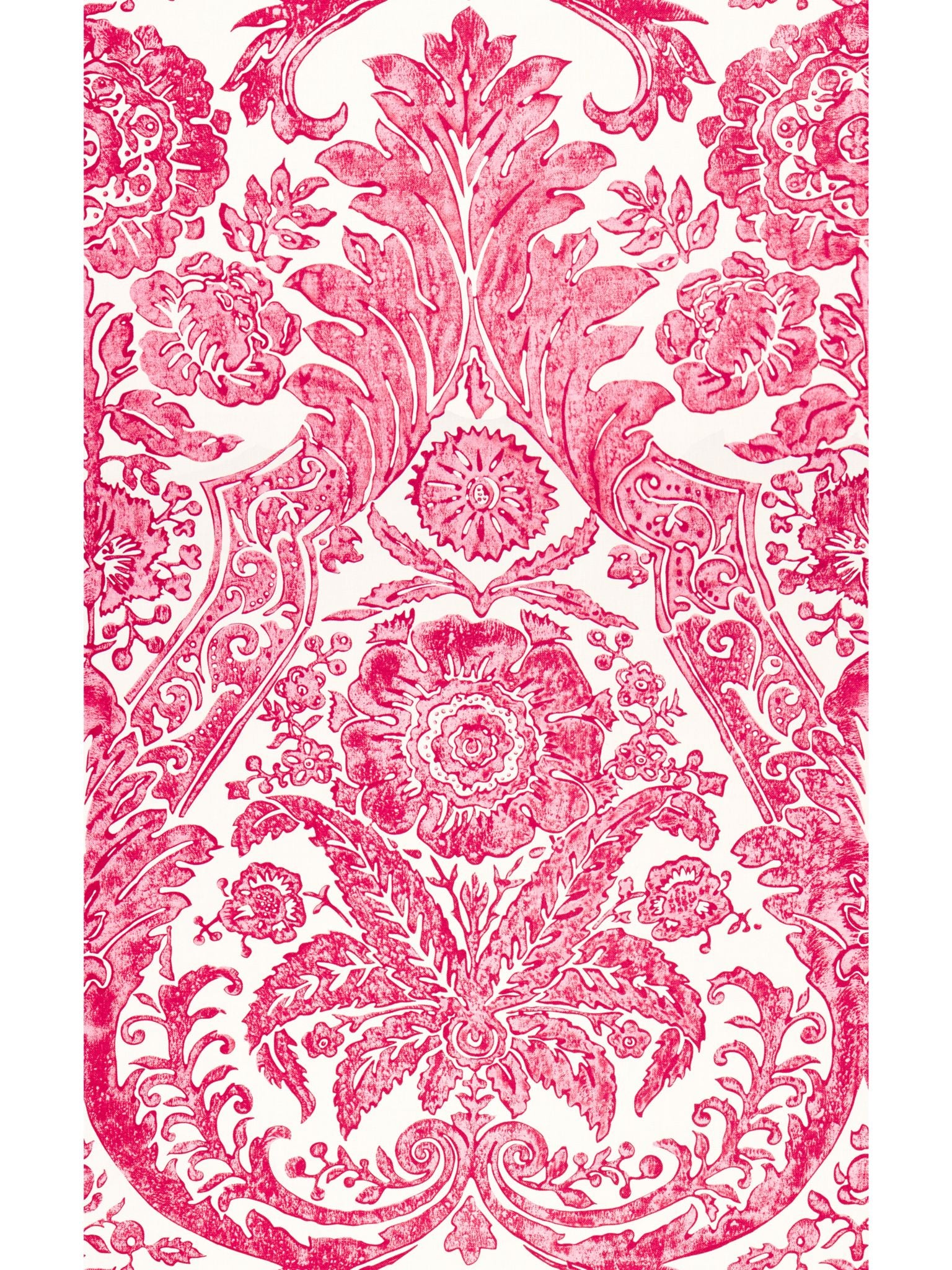 Luciana Damask Print fabric in raspberry color - pattern number SC 0002WP88354 - by Scalamandre in the collection
