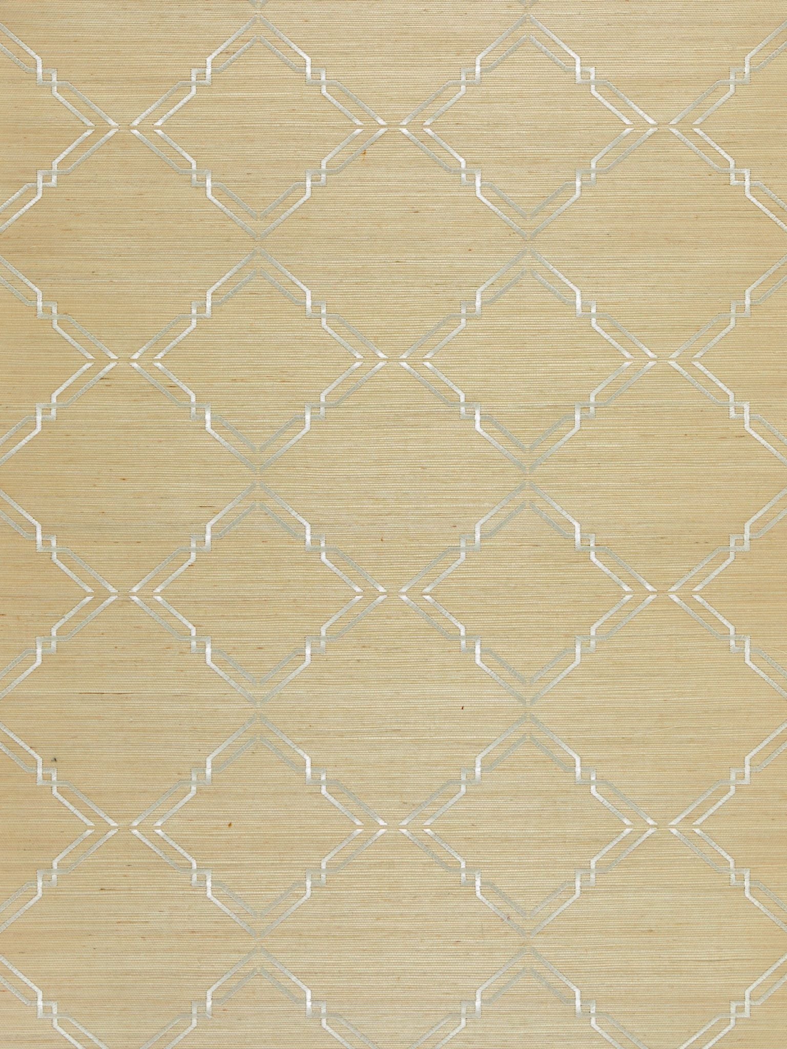 Monroe Embroidered Grasscloth fabric in papyrus color - pattern number SC 0002WP88383 - by Scalamandre in the collection