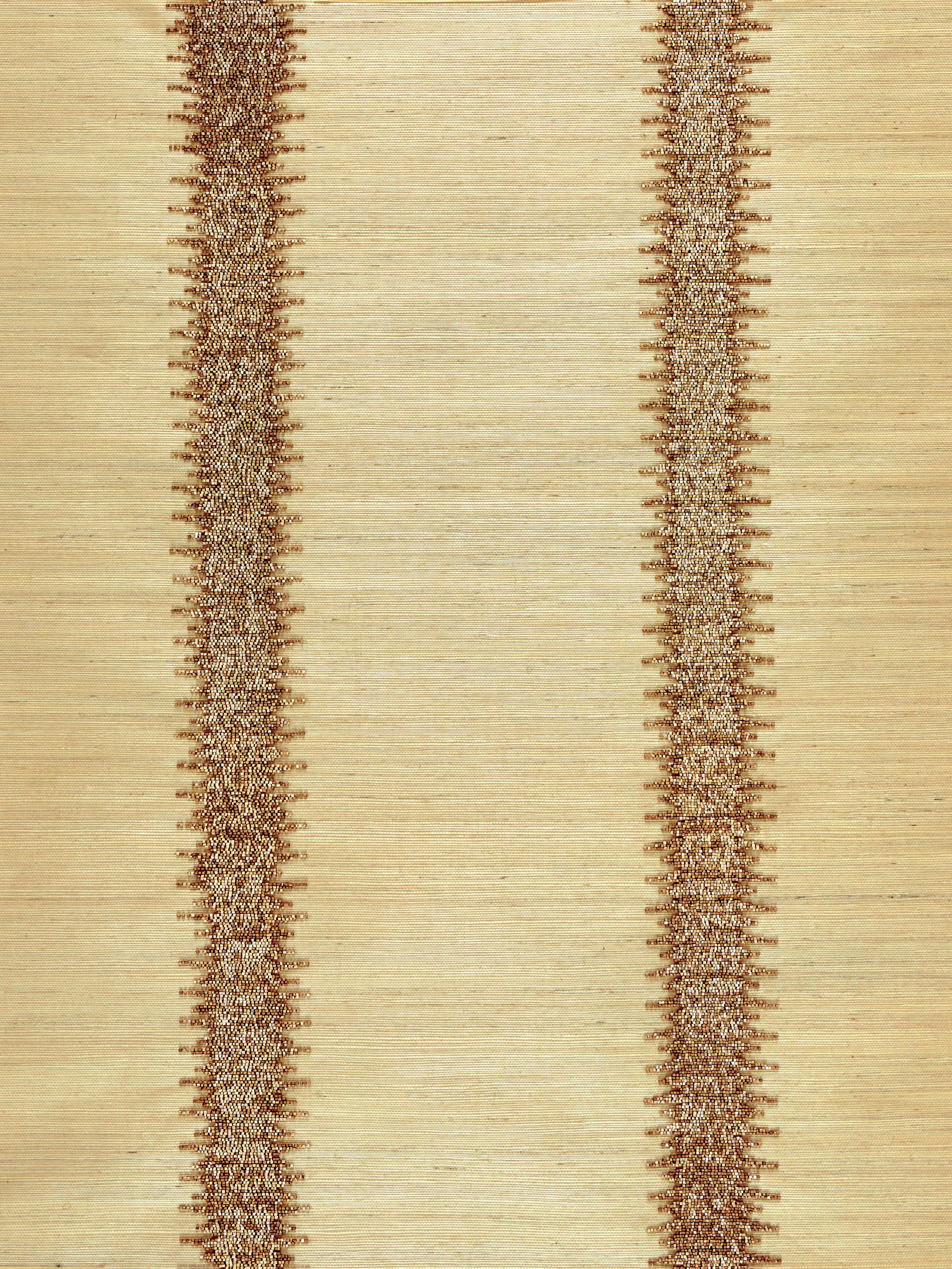 Veronica Beaded Grasscloth wallpaper in burnished gold color - pattern number SC 0002WP88386 - by Scalamandre in the collection