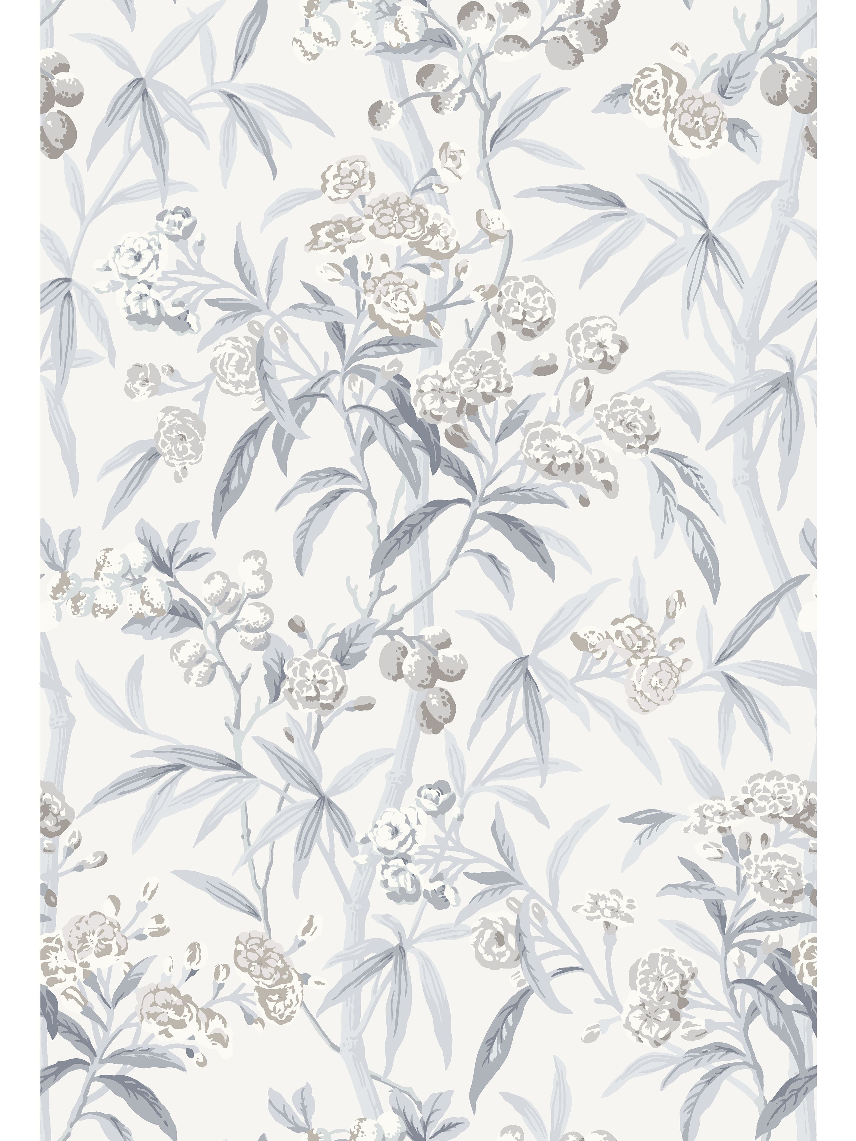 Lanai wallpaper in silver mist color - pattern number SC 0002WP88431 - by Scalamandre in the collection
