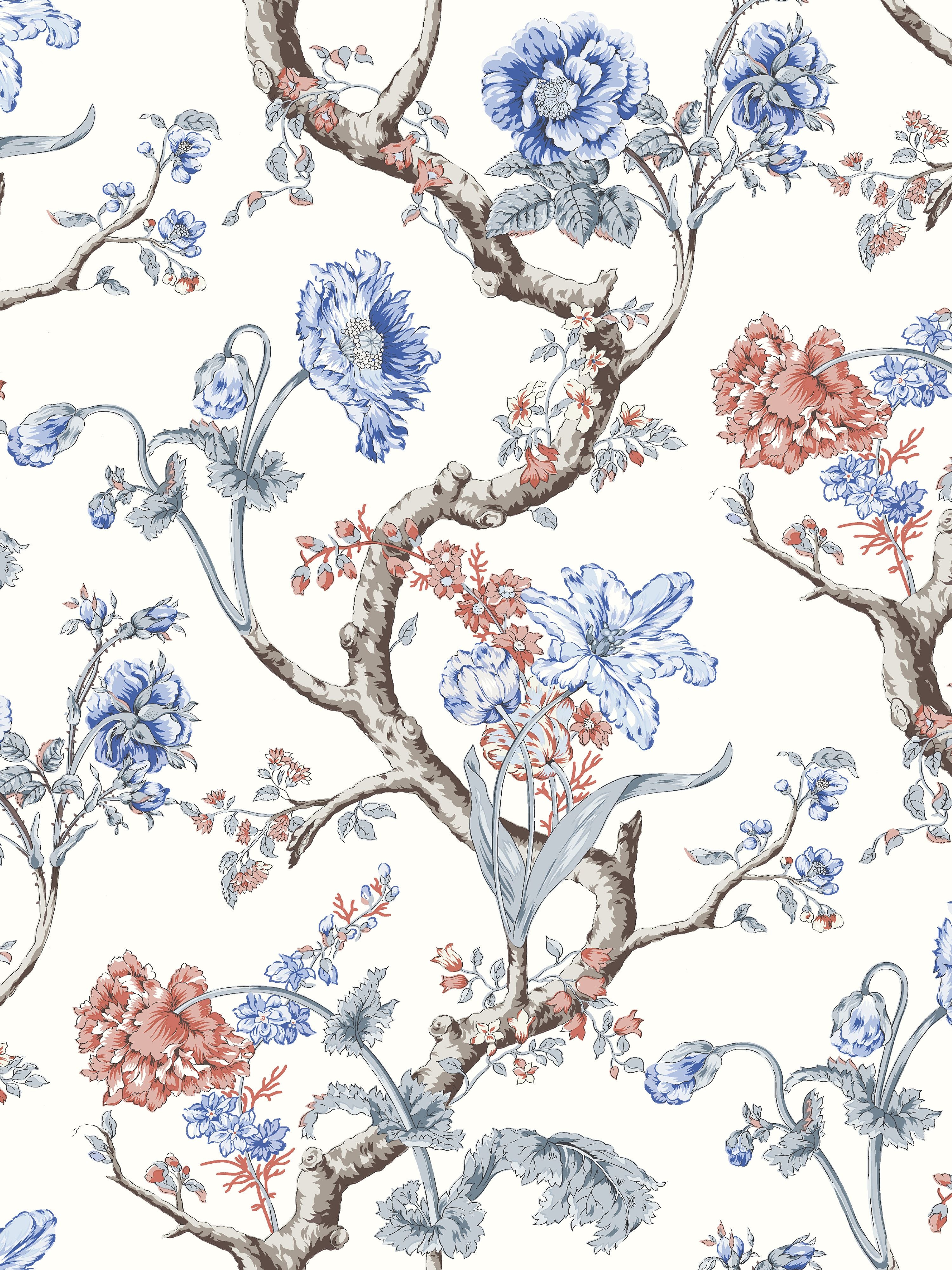 Andrew Jackson Floral wallpaper in riviera color - pattern number SC 0002WP88432 - by Scalamandre in the collection