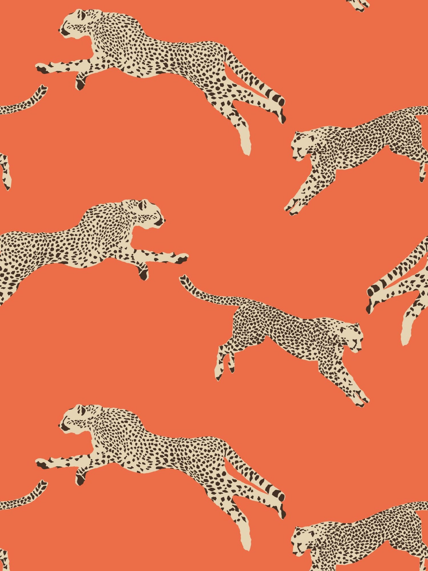 Leaping Cheetah fabric in clementine color - pattern number SC 0002WP88449 - by Scalamandre in the  collection
