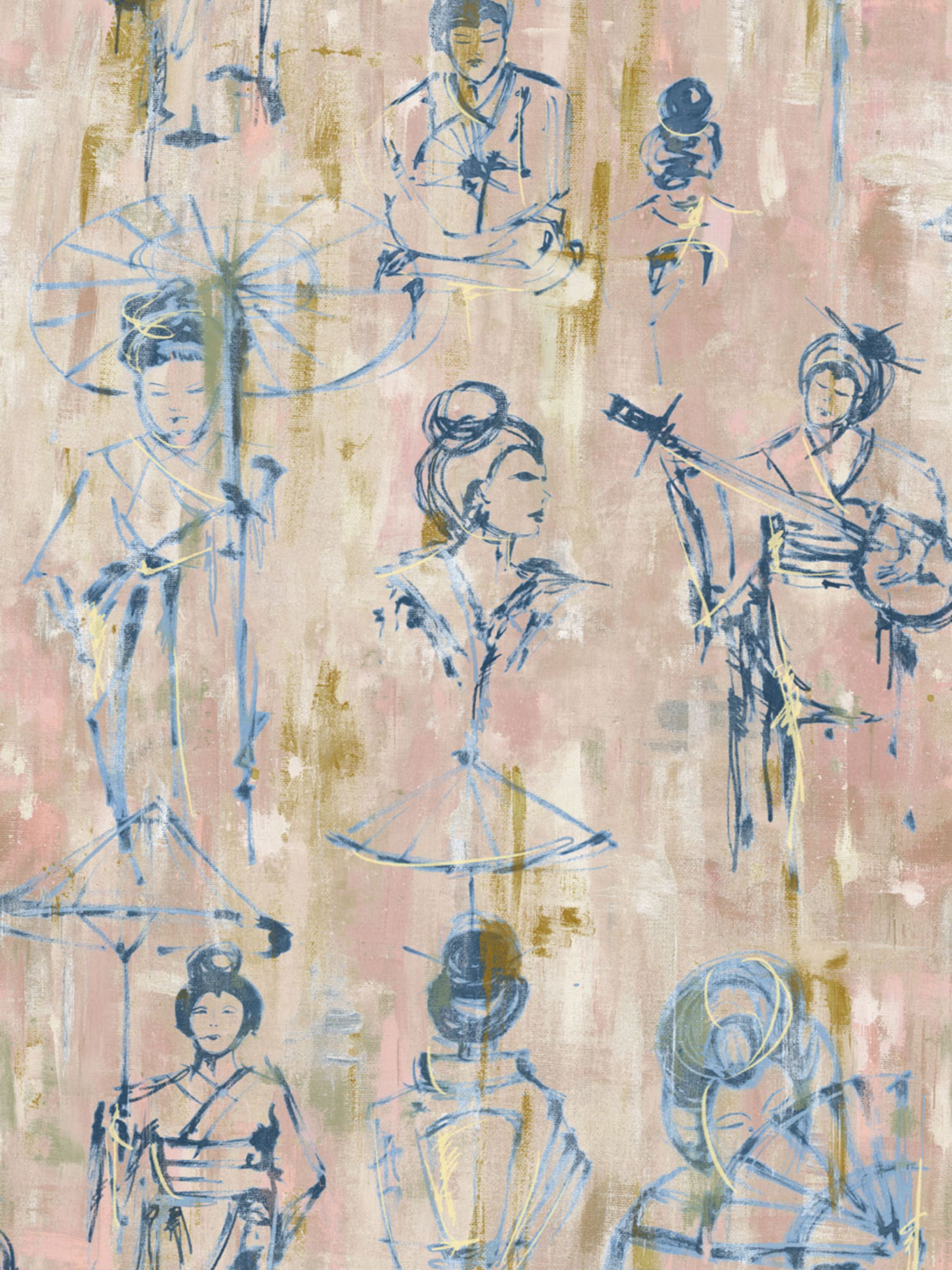 Yumiko wallpaper in indigo color - pattern number SC 0002WP88450 - by Scalamandre in the collection