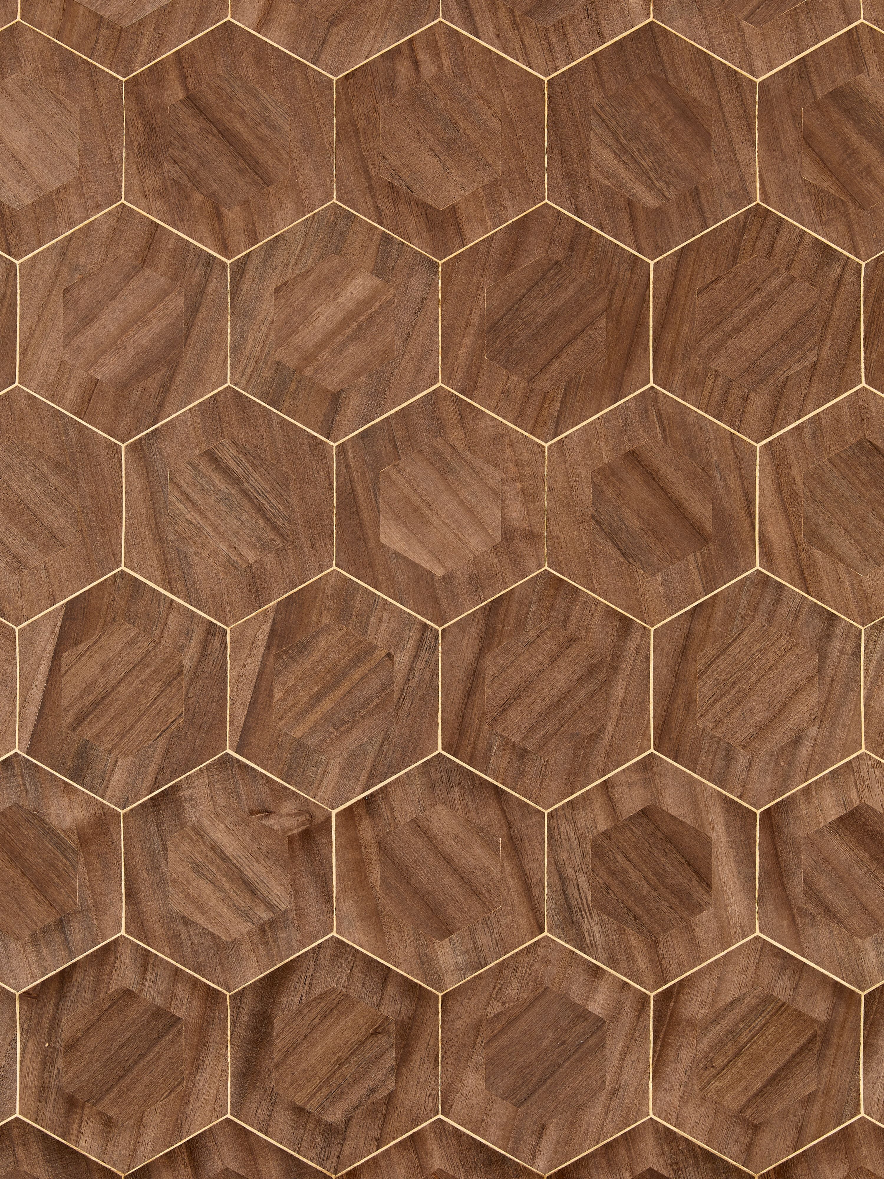 Hexad wallpaper in hazelnut color - pattern number SC 0002WP88476 - by Scalamandre in the collection