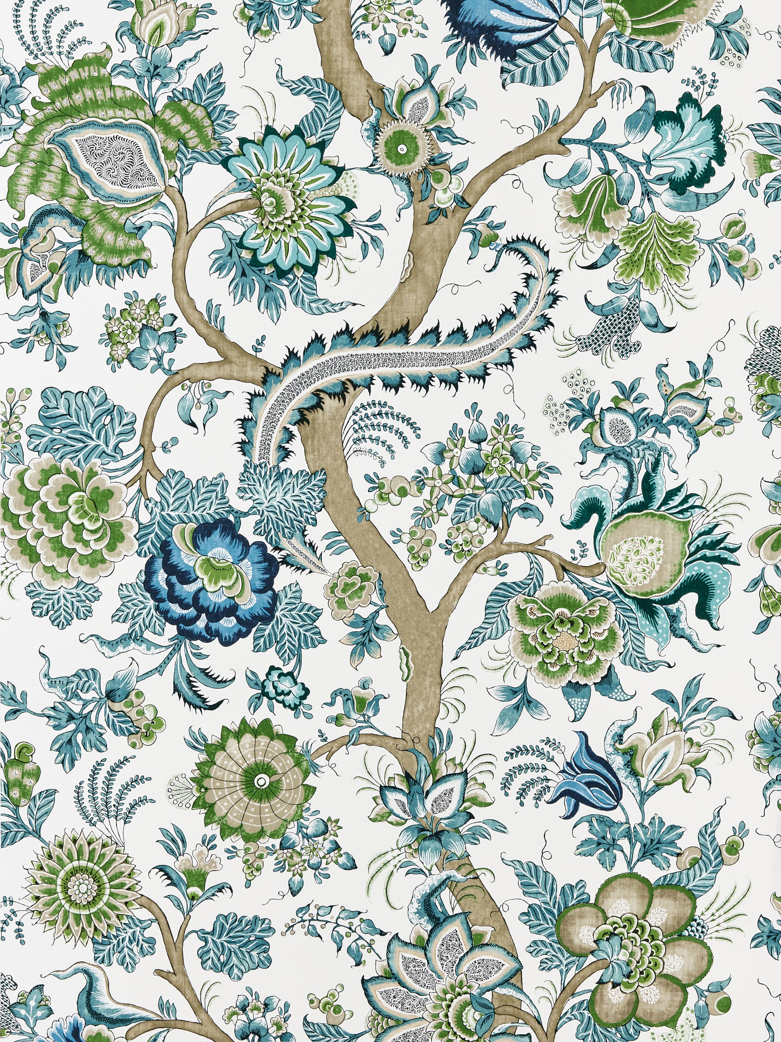 Metropolitan Palampore wallpaper in aegean color - pattern number SC 0002WP88561 - by Scalamandre in the collection