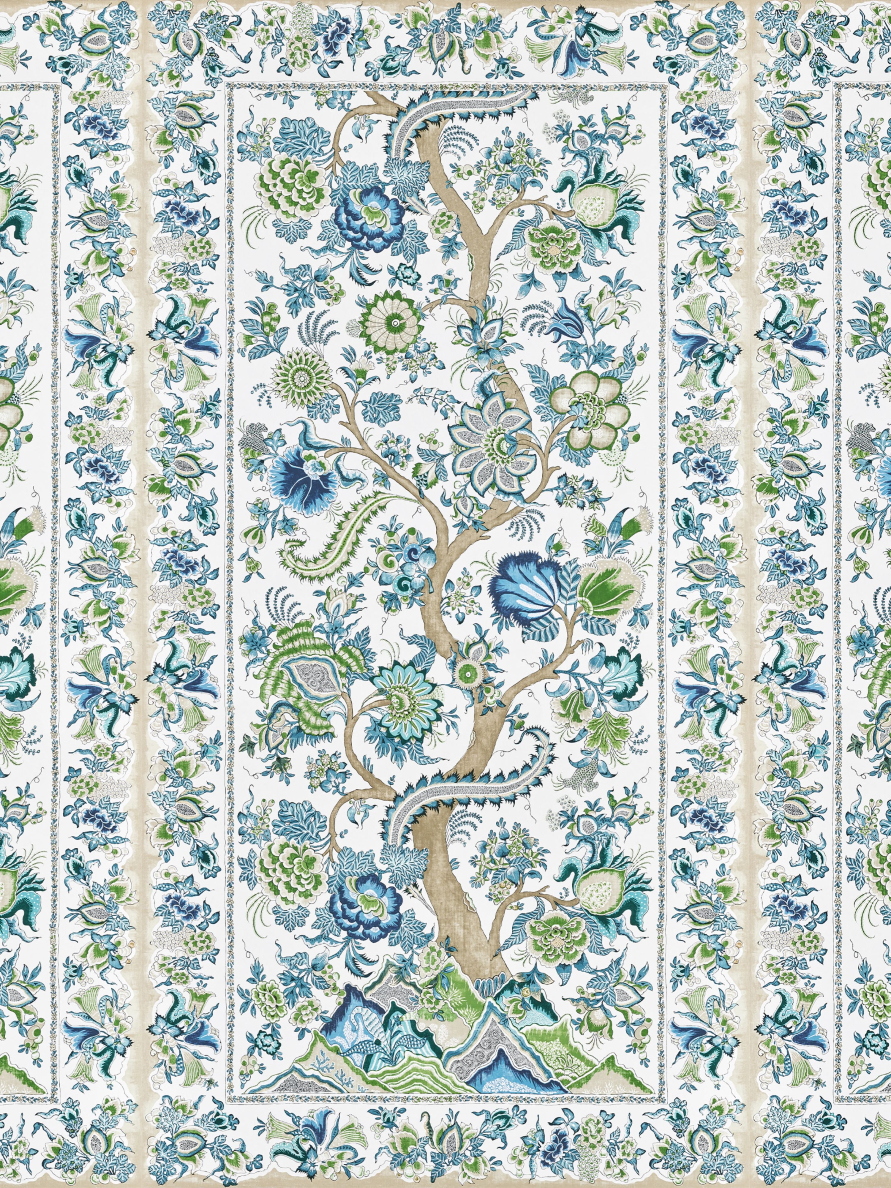 Metropolitan Palampore mural in aegean color - pattern number SC 0002WP88567 - by Scalamandre in the collection