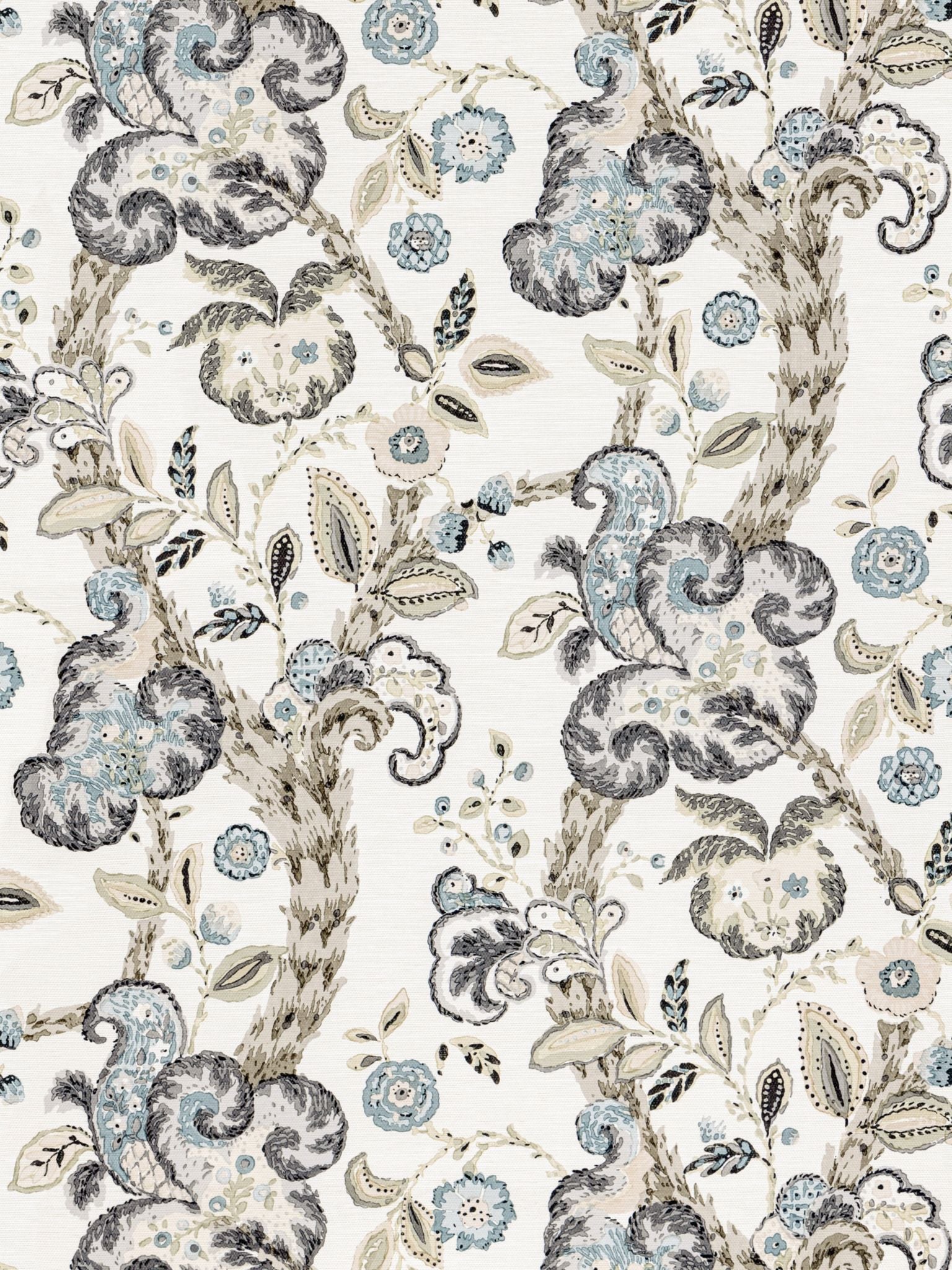Cumbria fabric in smoke on ivory color - pattern number SC 0002WP88589 - by Scalamandre in the collection