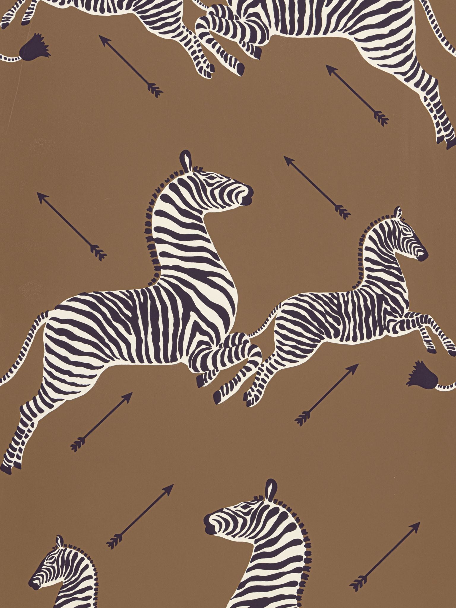 Zebras fabric in safari brown color - pattern number SC 0003WP81388M - by Scalamandre in the collection