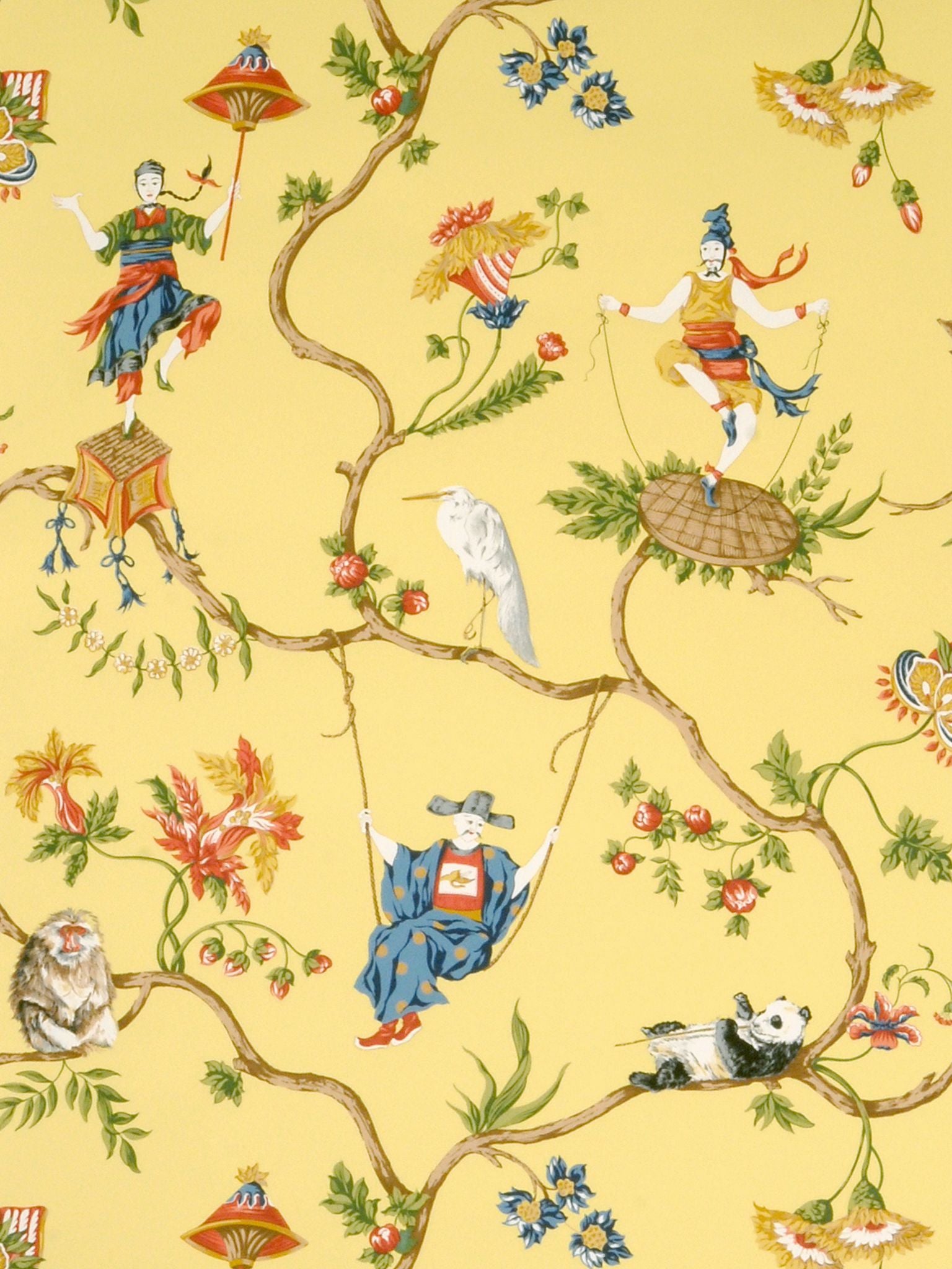 Ming Circus fabric in multi on pollen color - pattern number SC 0003WP81605 - by Scalamandre in the collection
