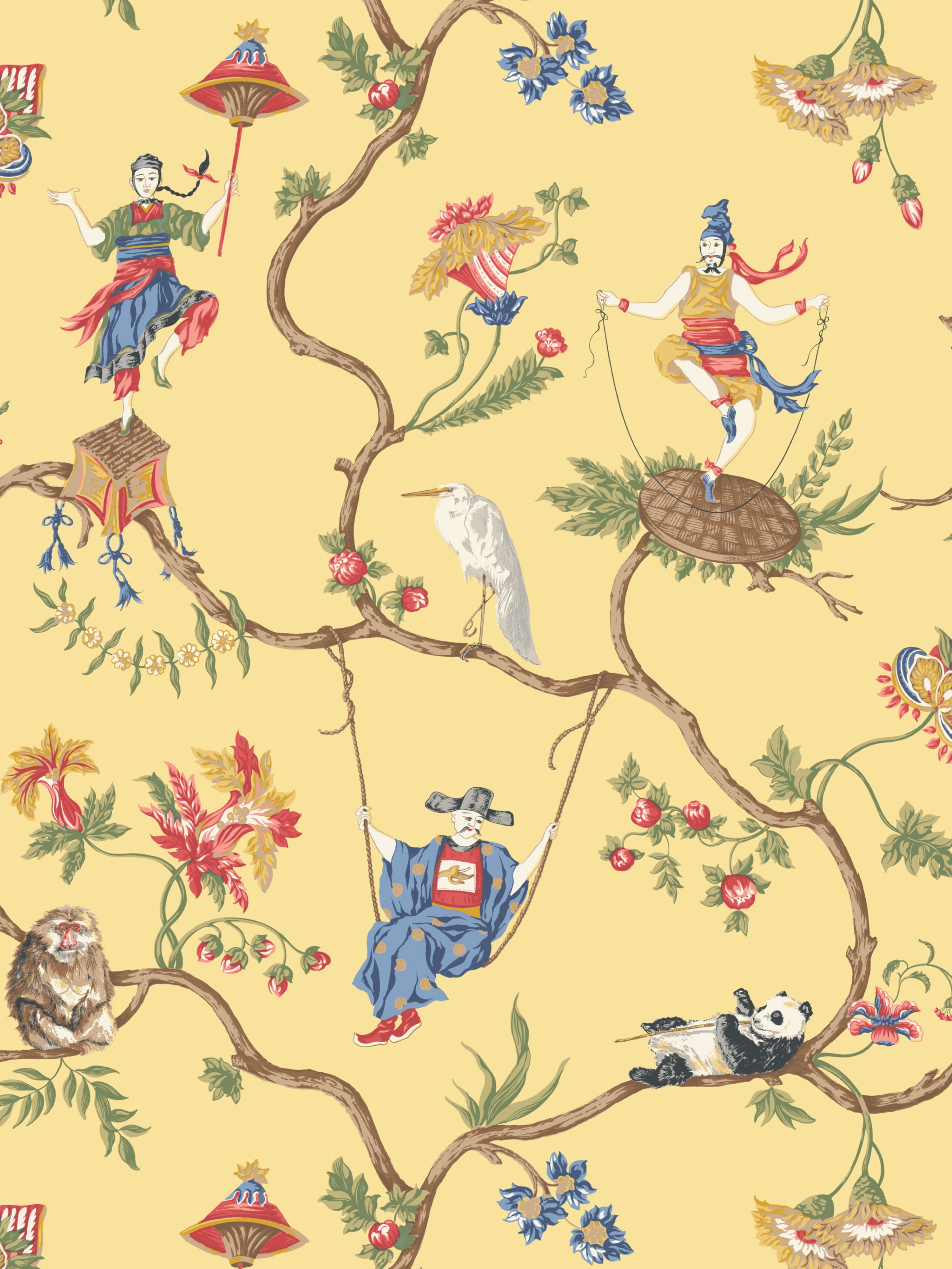 Ming Circus wallpaper in multi on pollen color - pattern number SC 0003WP81605 - by Scalamandre in the collection