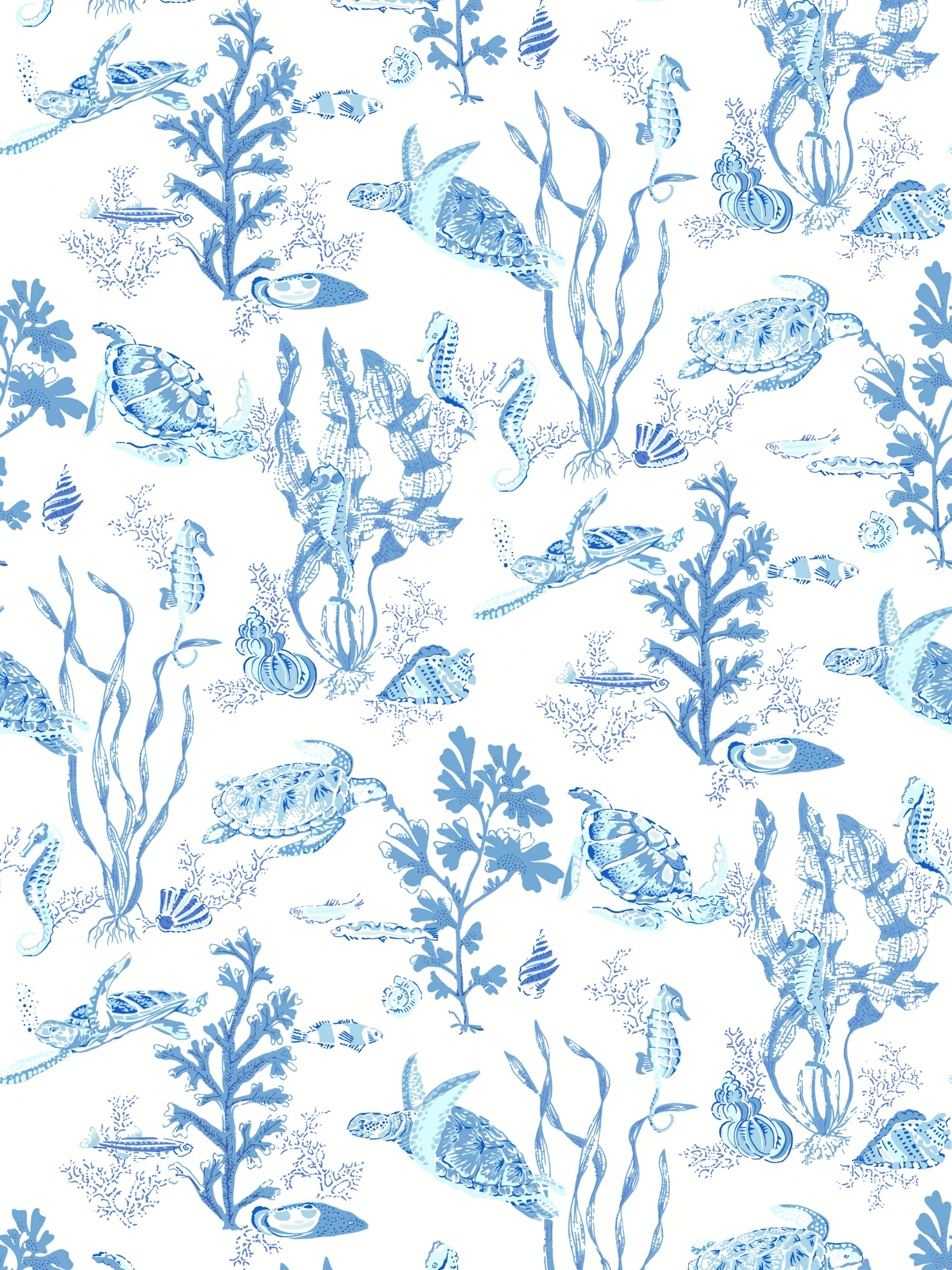 Garparilla | Vinyl II wallpaper in marine color - pattern number SC WP88209VD0003 - by Scalamandre in the collection
