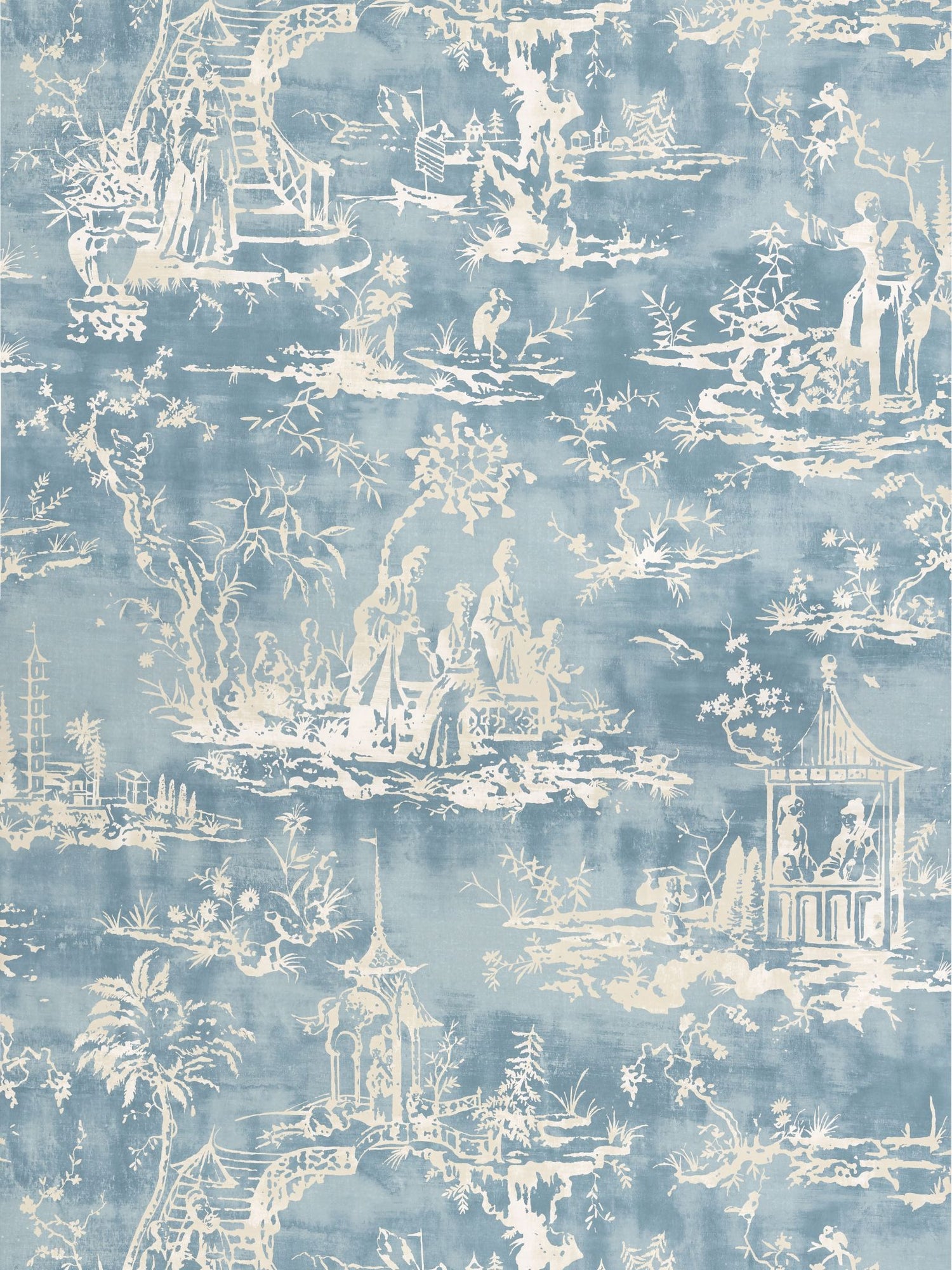 Summer Palace fabric in sky color - pattern number SC 0003WP88357 - by Scalamandre in the  collection