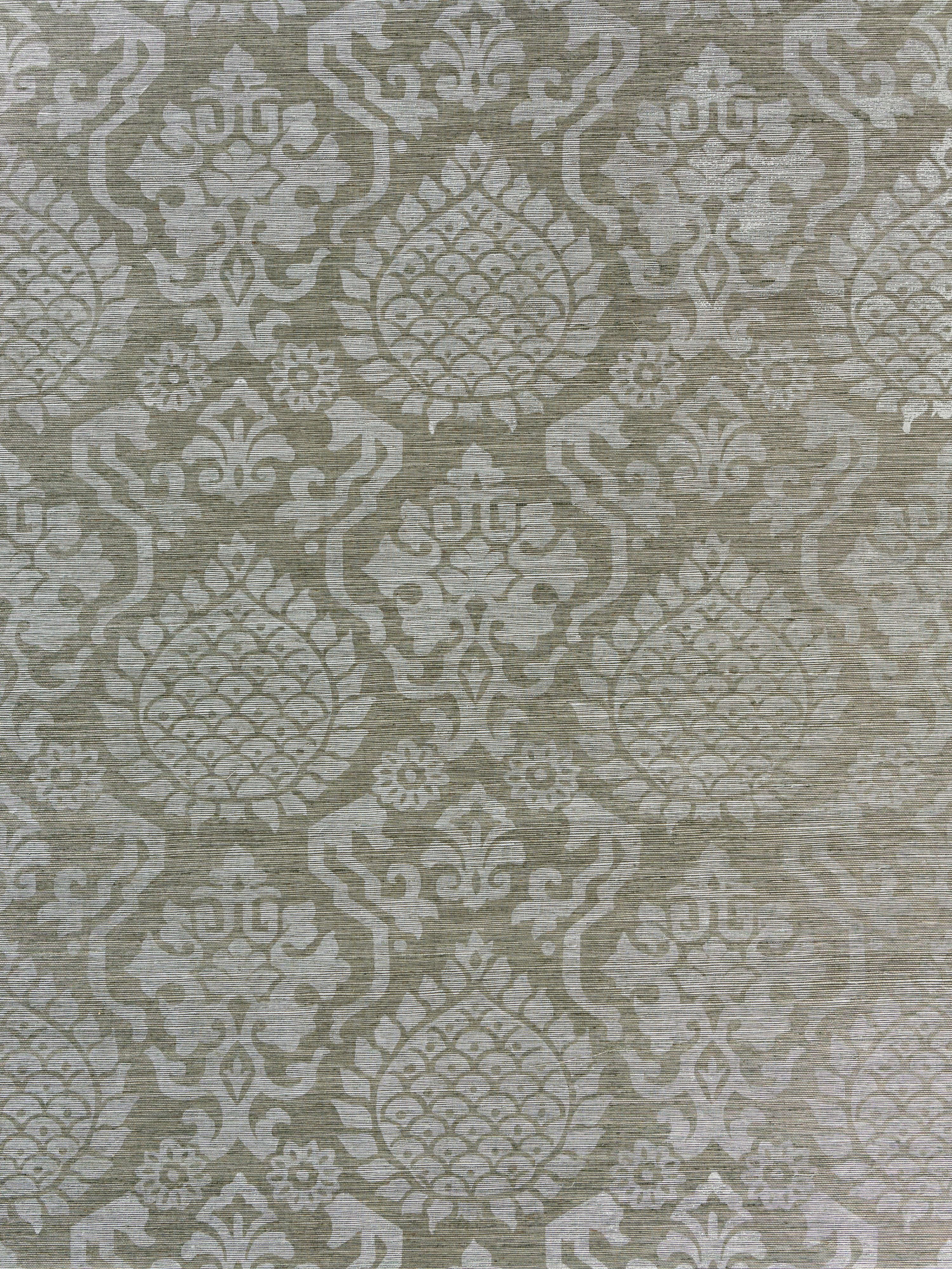 Surat Sisal wallpaper in silver on pewter color - pattern number SC 0003WP88378 - by Scalamandre in the collection