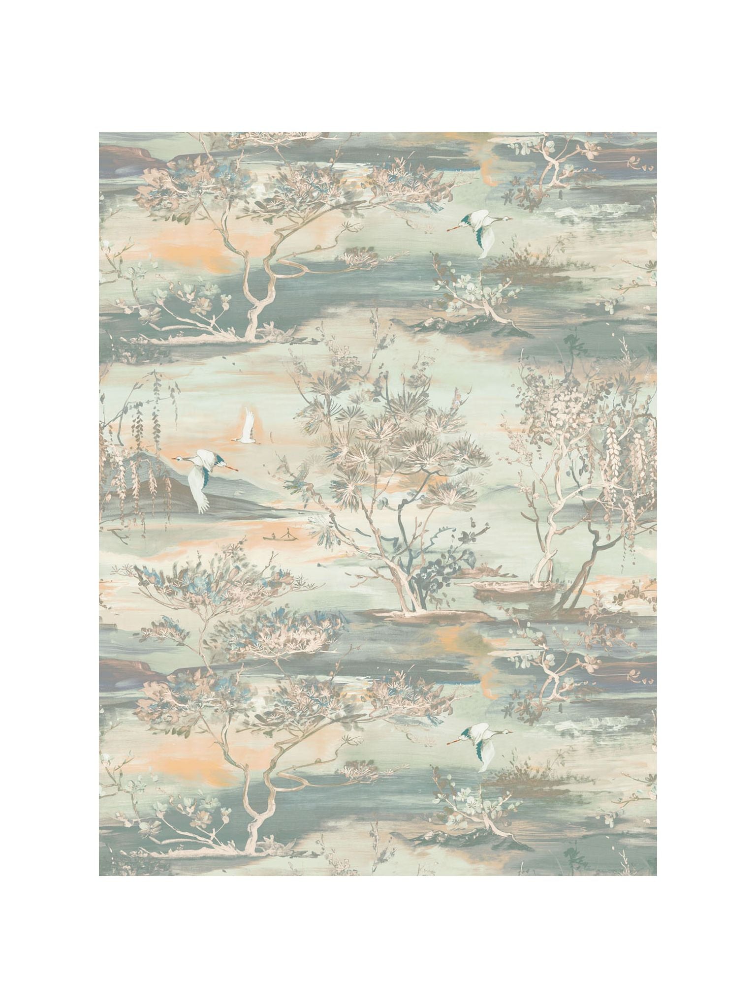 Sagimai wallpaper in aqua color - pattern number SC 0003WP88451 - by Scalamandre in the collection
