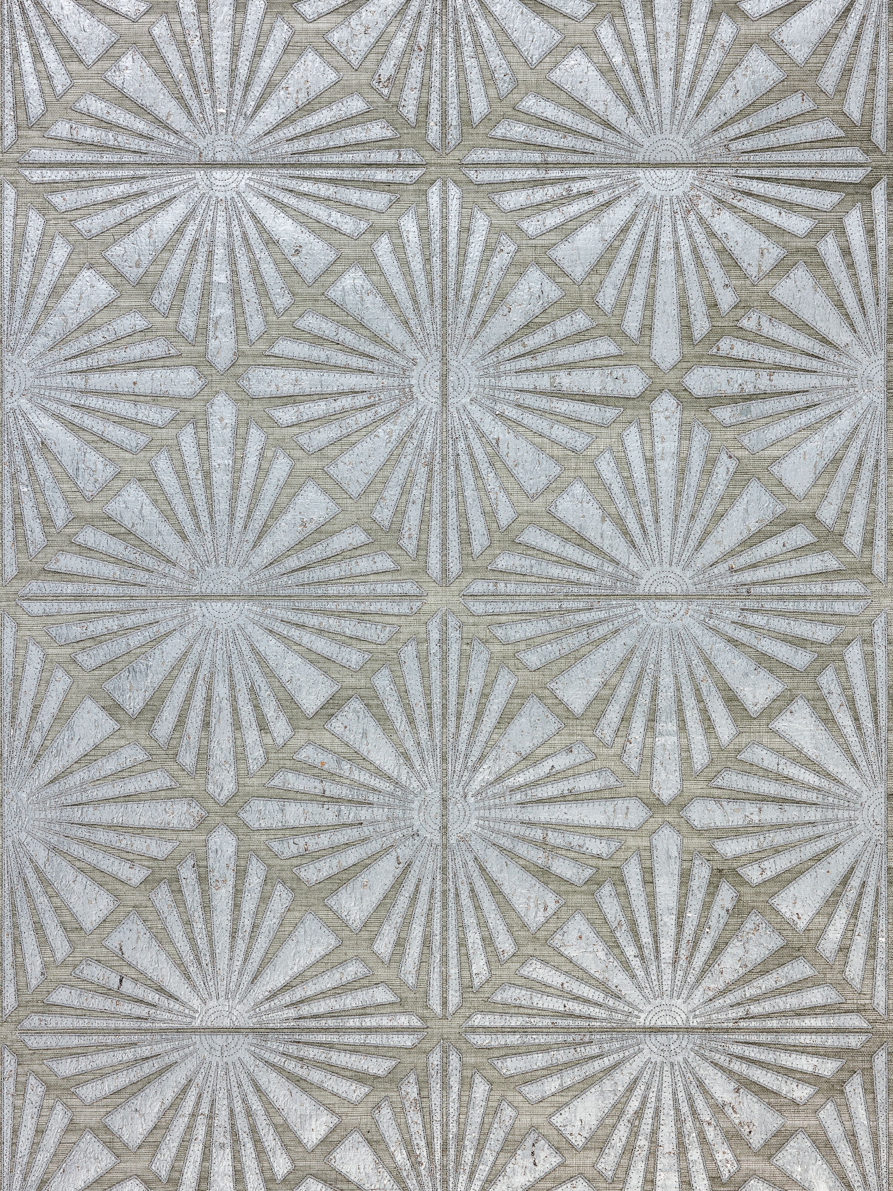 Milan Diamond Grasscloth wallpaper in pewter color - pattern number SC 0003WP88556 - by Scalamandre in the collection