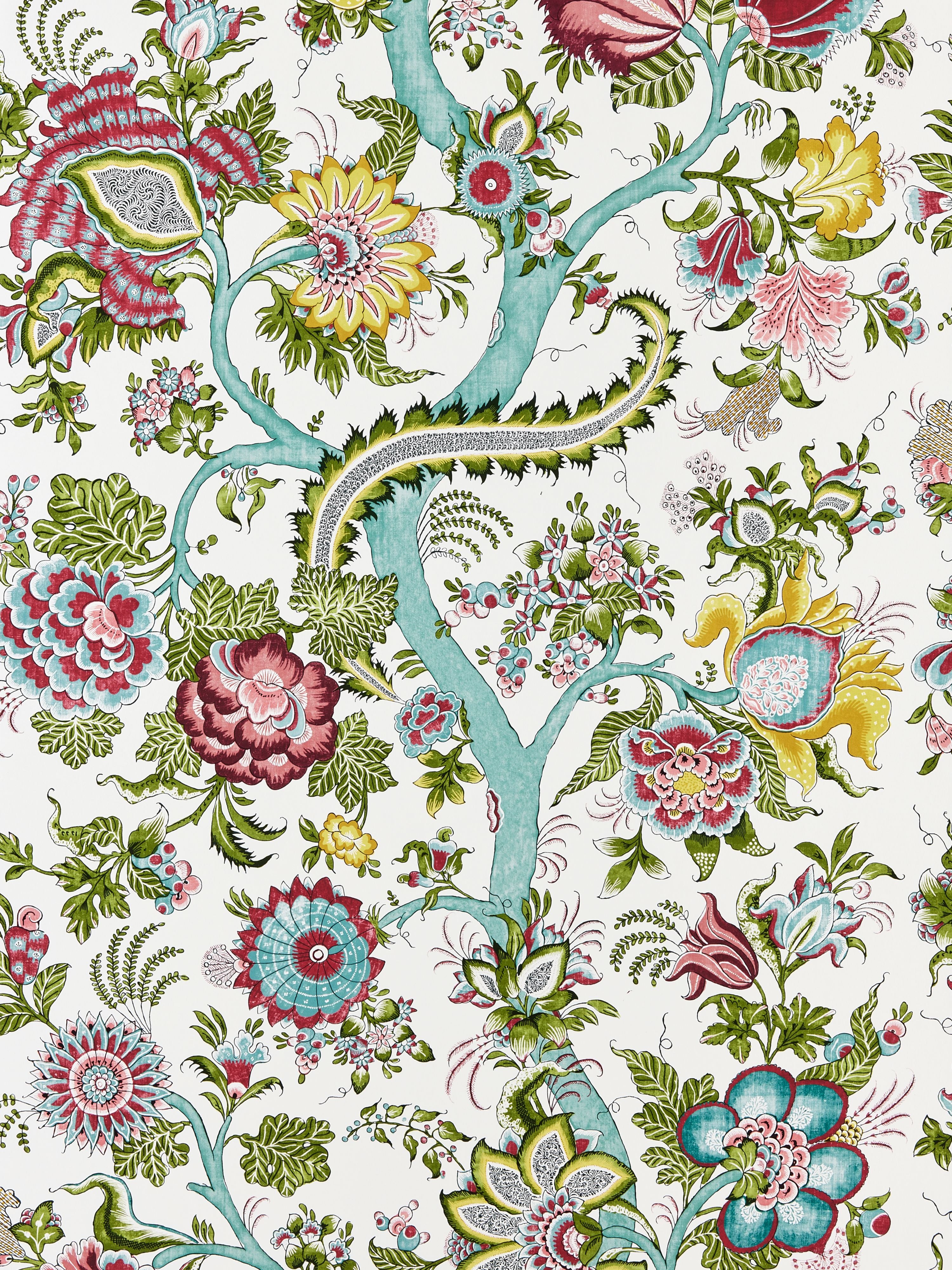Metropolitan Palampore wallpaper in fower garden color - pattern number SC 0003WP88561 - by Scalamandre in the collection
