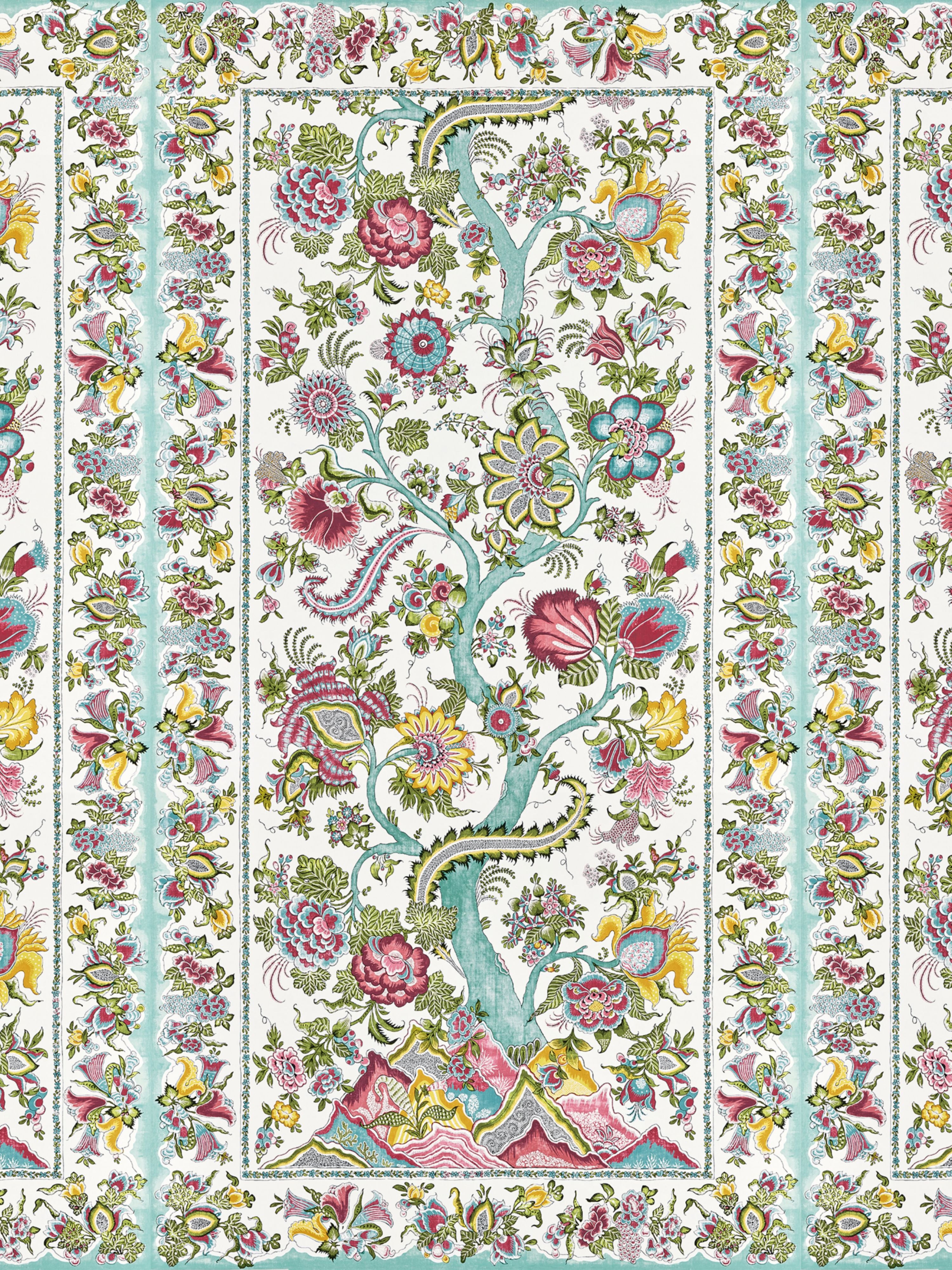 Metropolitan Palampore Mural mural in flower garden color - pattern number SC 0003WP88567 - by Scalamandre in the collection