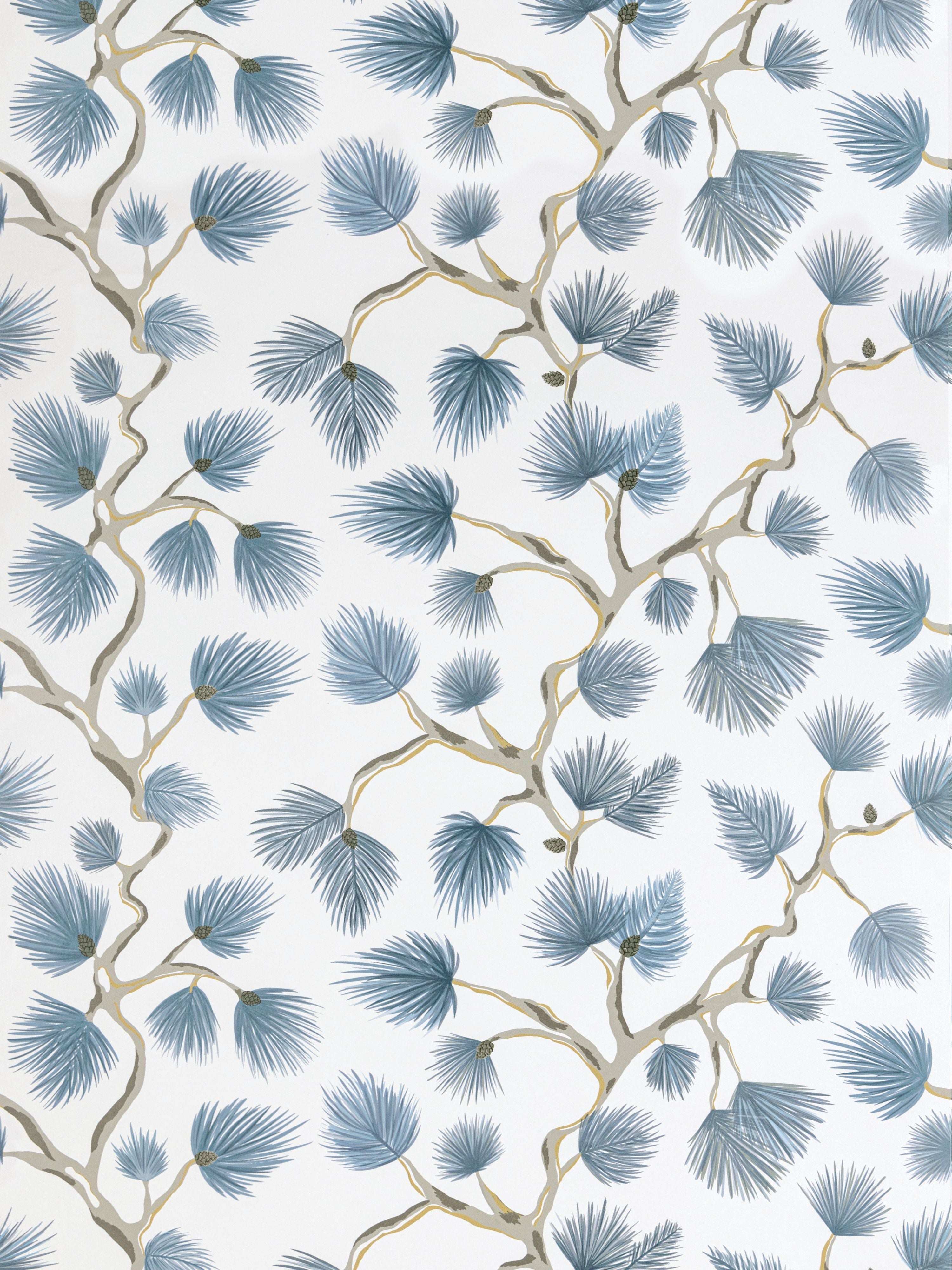 Pignoli wallpaper in blue jay color - pattern number SC 0003WP88593D - by Scalamandre in the collection