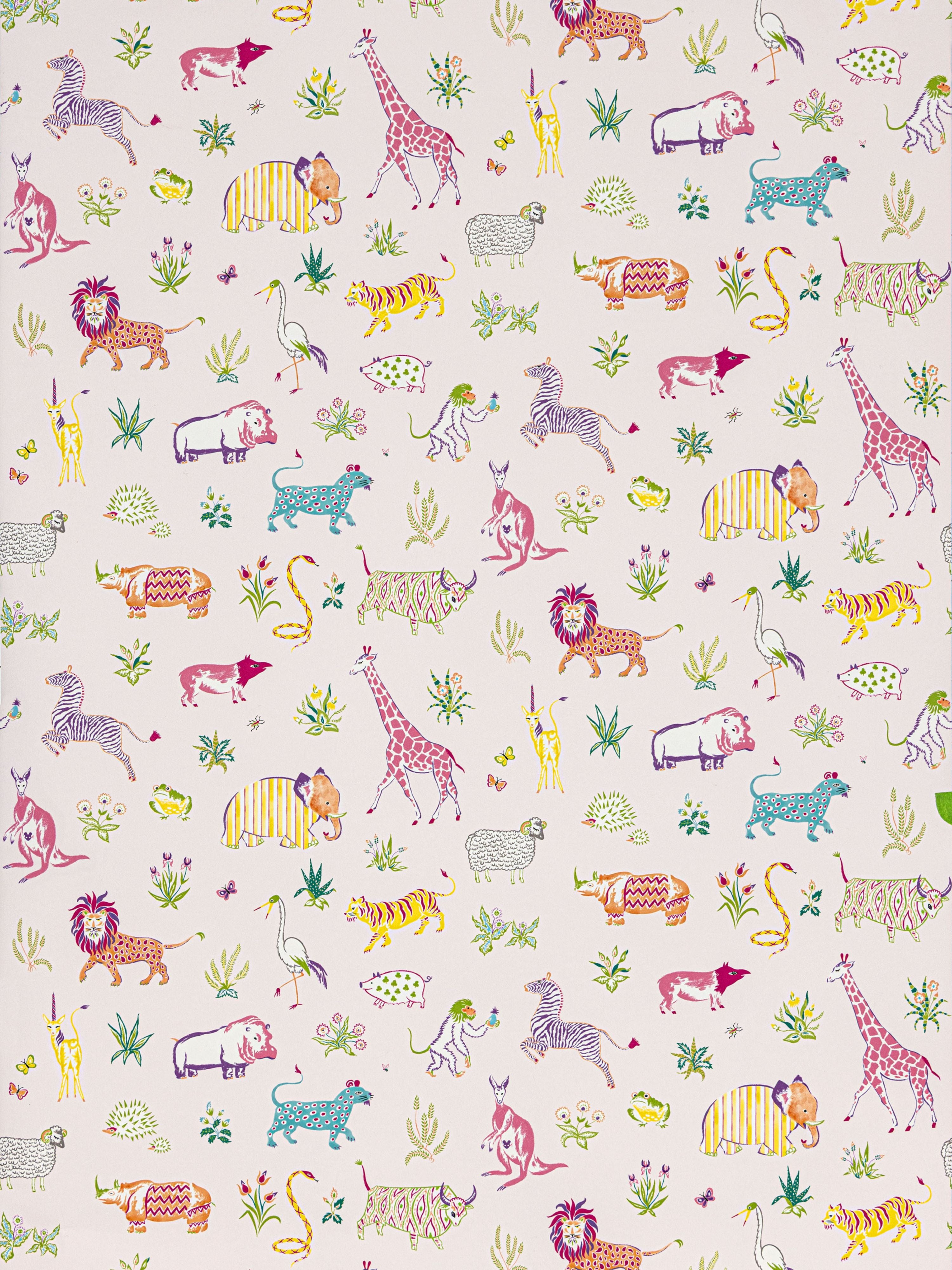 Zoo wallpaper in petal color - pattern number SC WP88609D0003 - by Scalamandre in the collection