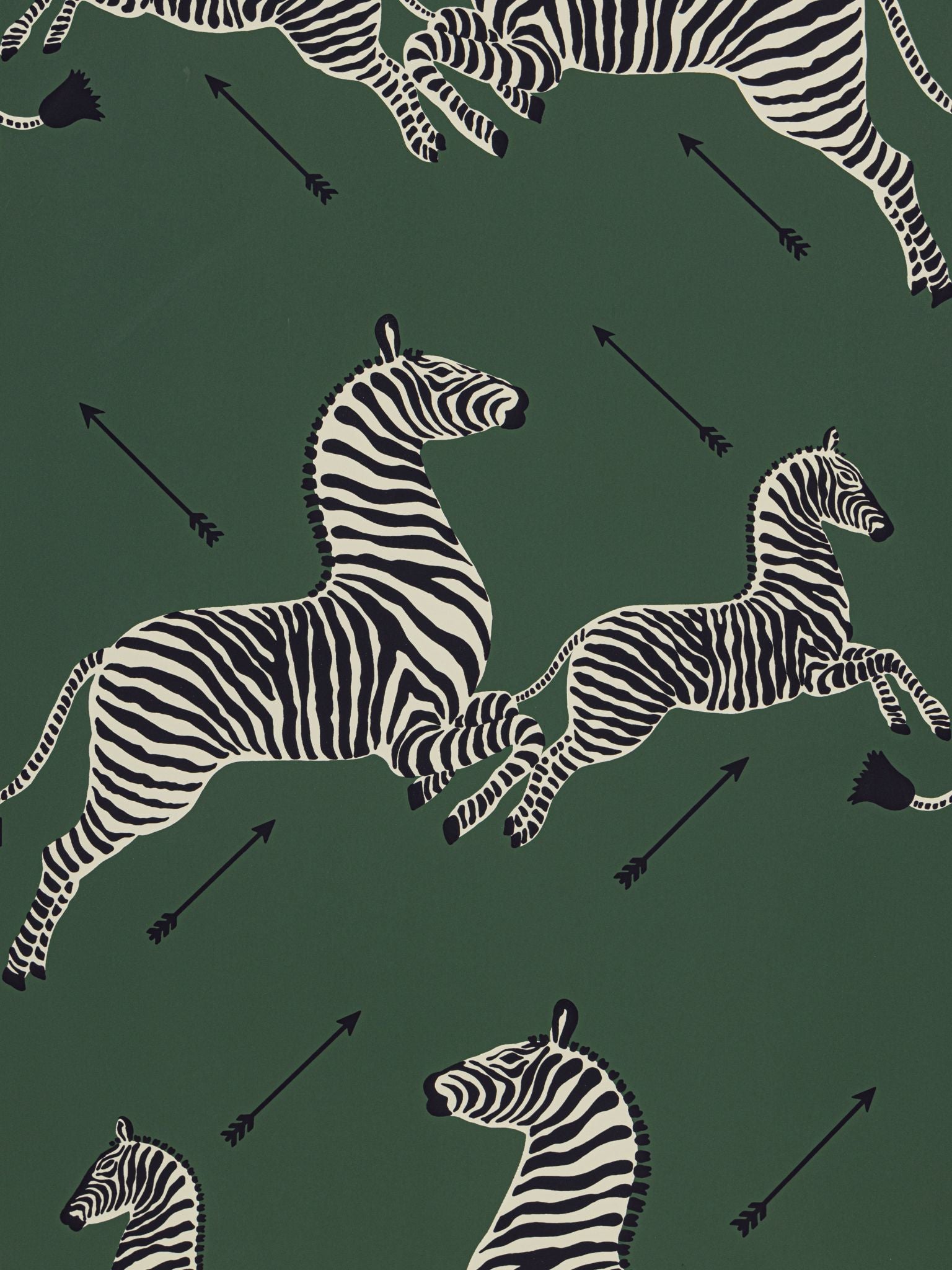 Zebras Vinyl fabric in serengeti green color - pattern number SC 0004WP81388MV - by Scalamandre in the collection