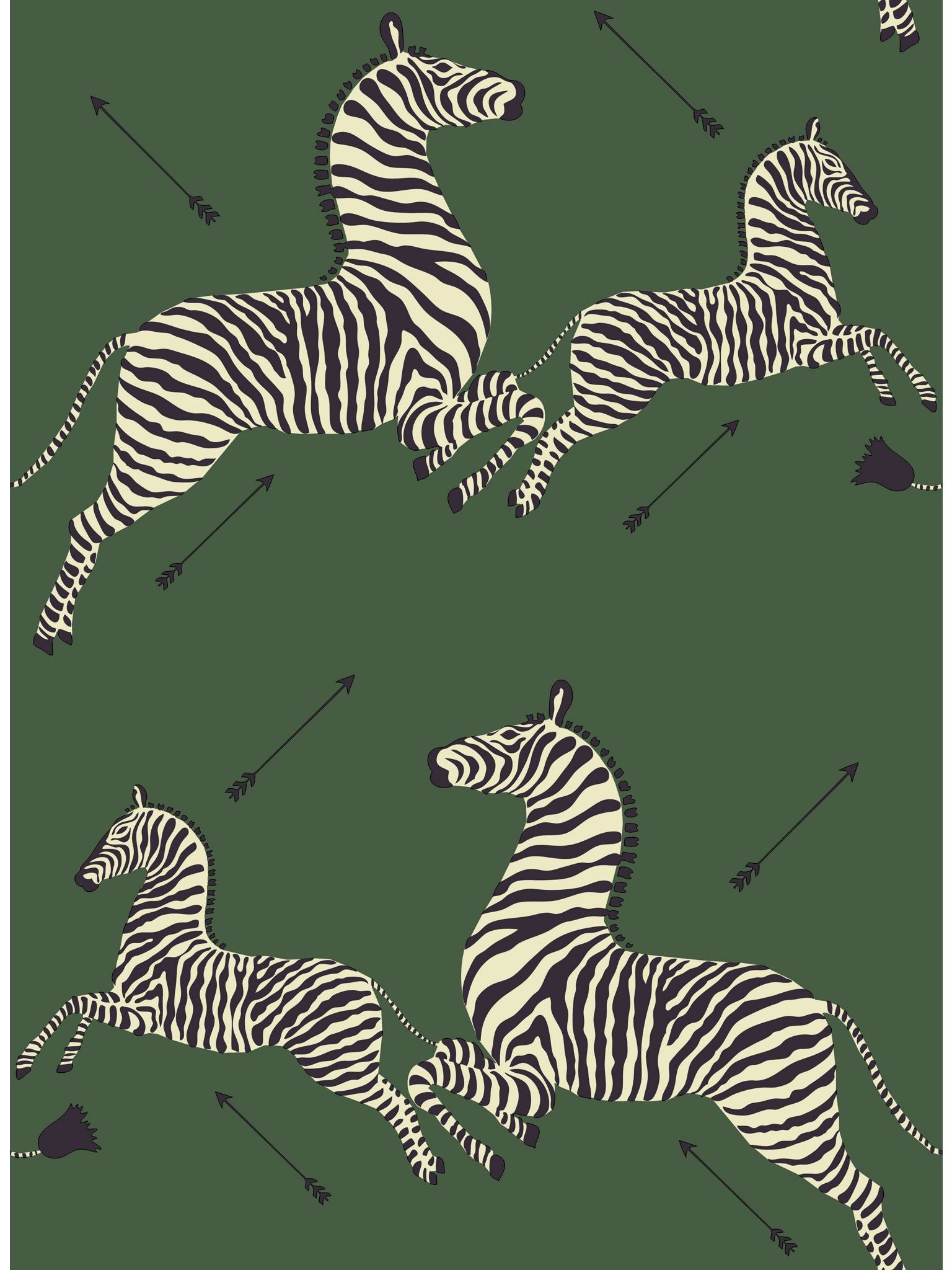 Zebras fabric in removable serengeti green color - pattern number SC 0004WP81388PS - by Scalamandre in the collection
