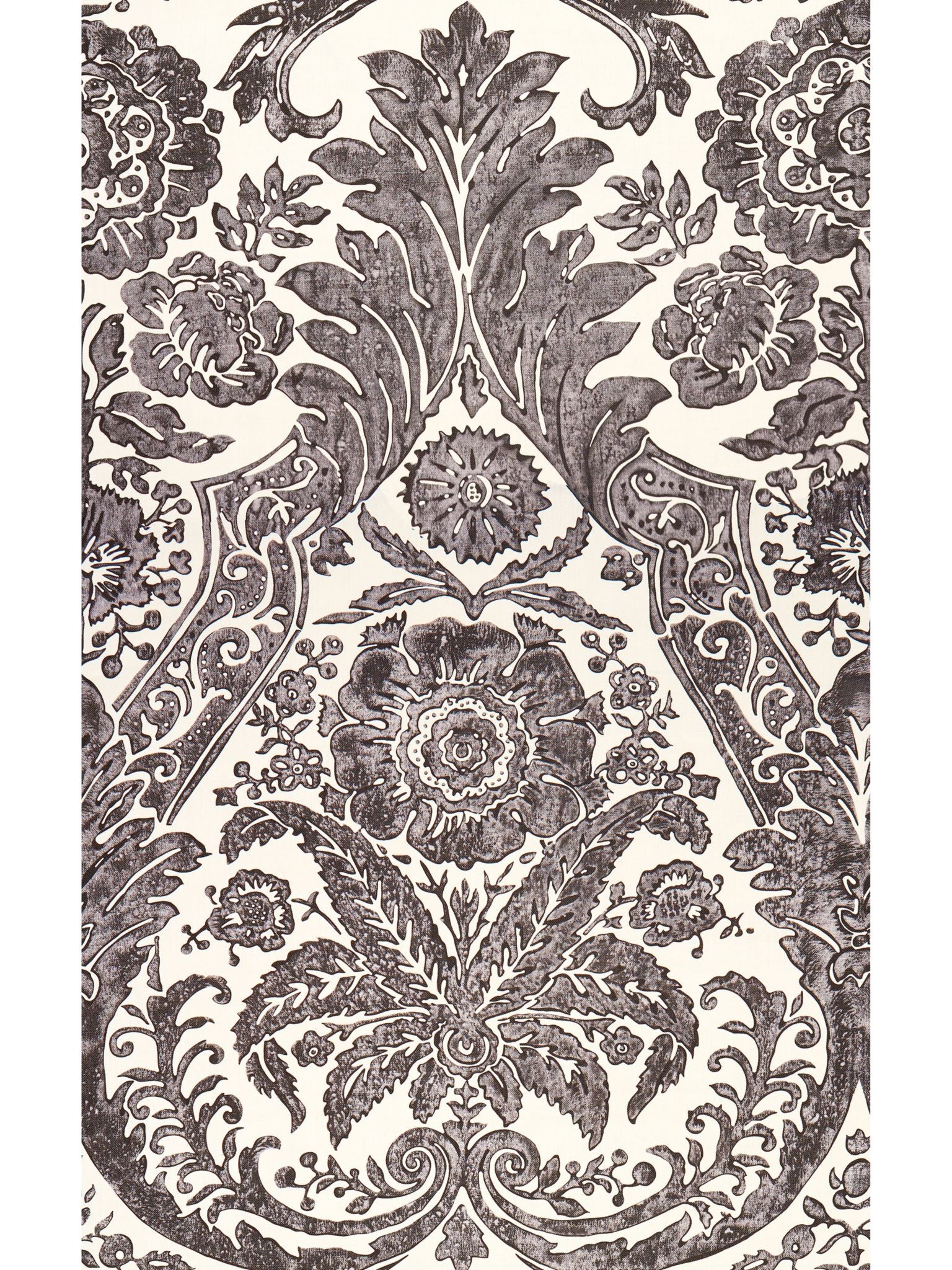 Luciana Damask Print fabric in graphite color - pattern number SC 0004WP88354 - by Scalamandre in the collection