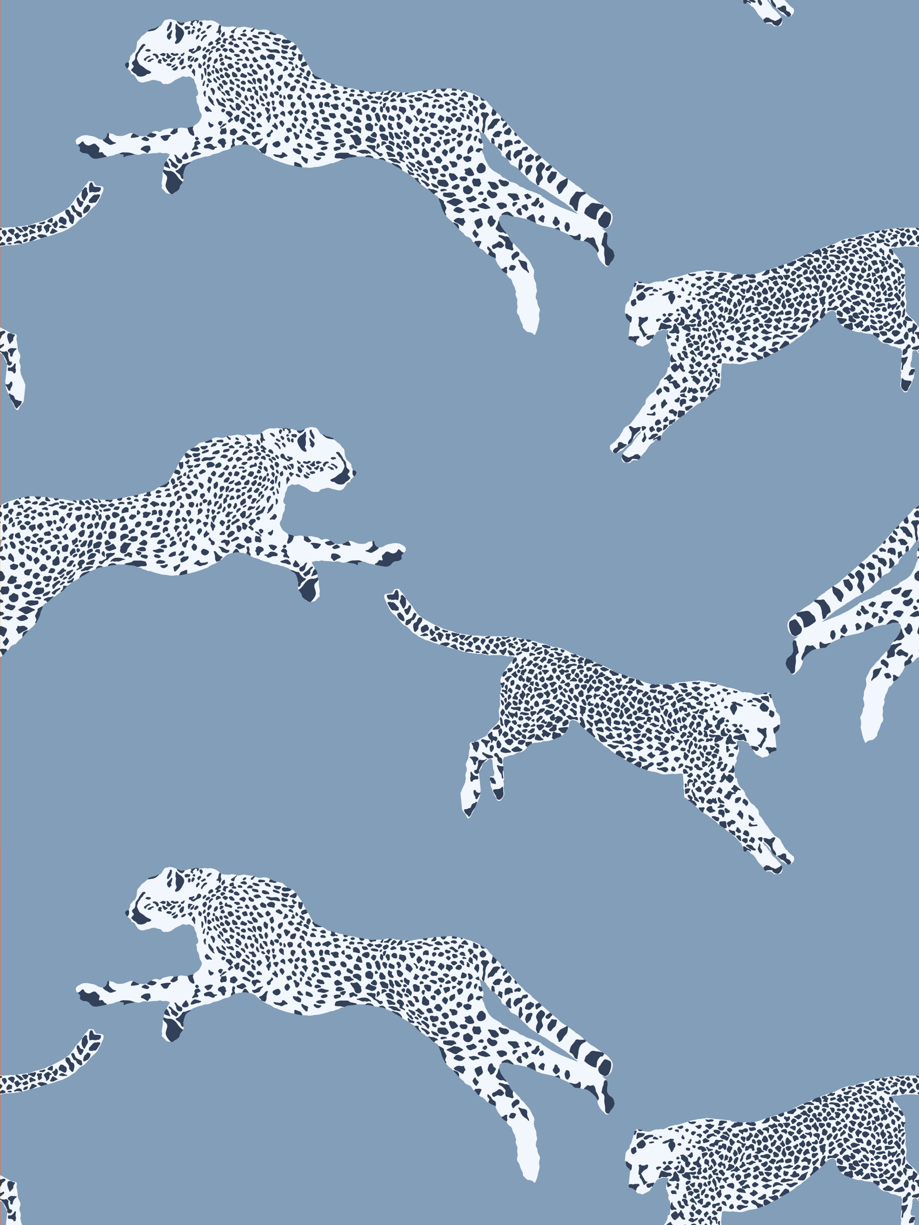 Leaping Cheetah wallpaper in cloud nine color - pattern number SC 0004WP88449 - by Scalamandre in the collection