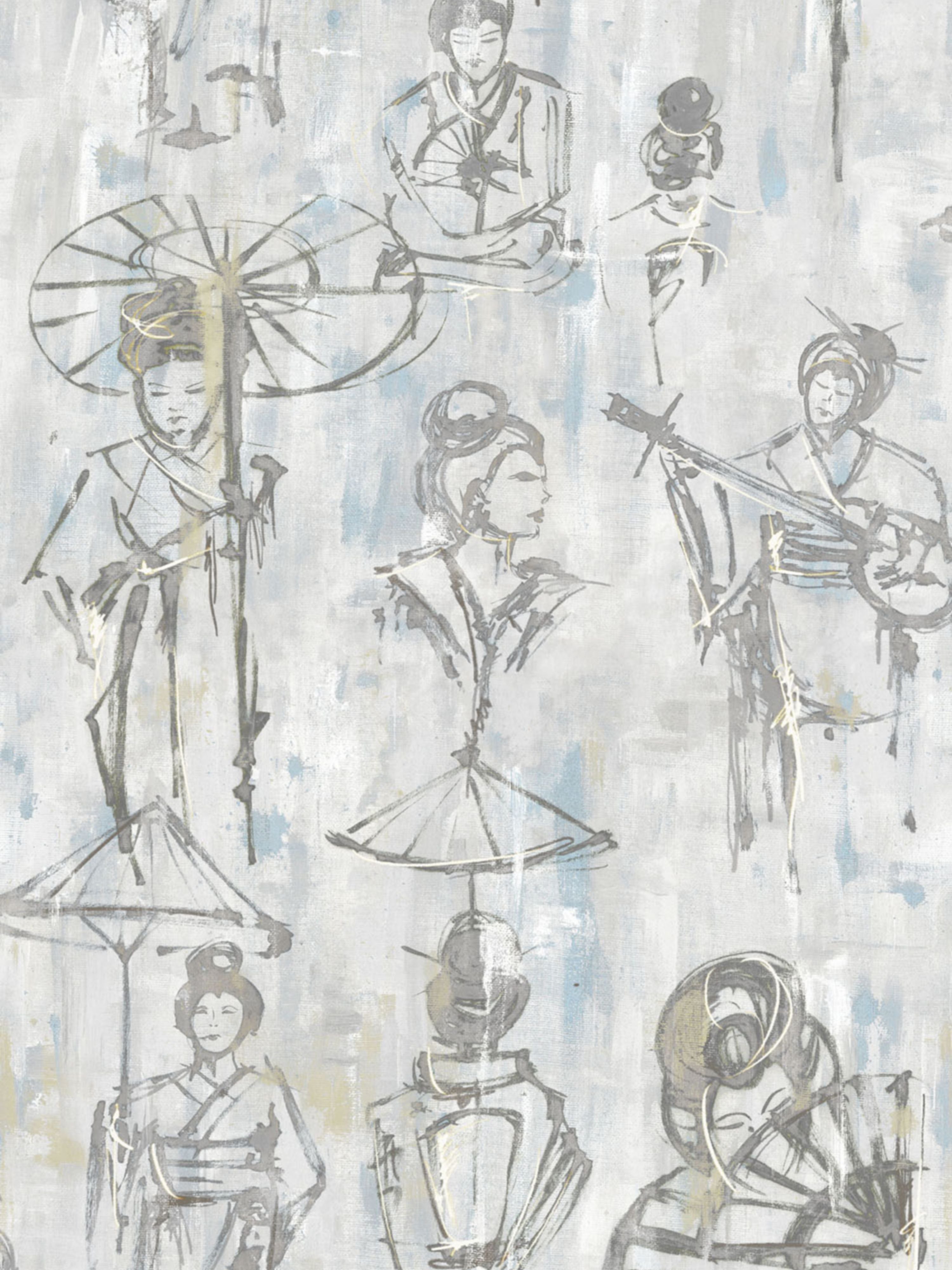 Yumiko wallpaper in silver screen color - pattern number SC 0004WP88450 - by Scalamandre in the collection